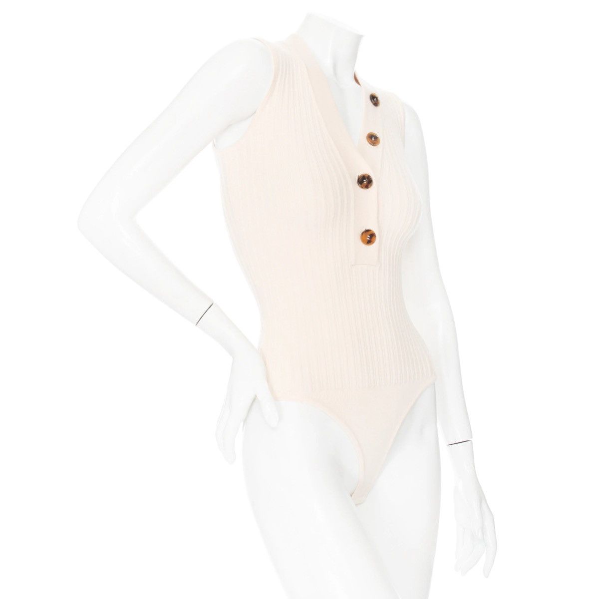 KHAITE Khaite Wool Blend Knit Button Down Bodysuit Size S / US 4 / IT 40 - 2 Thumbnail