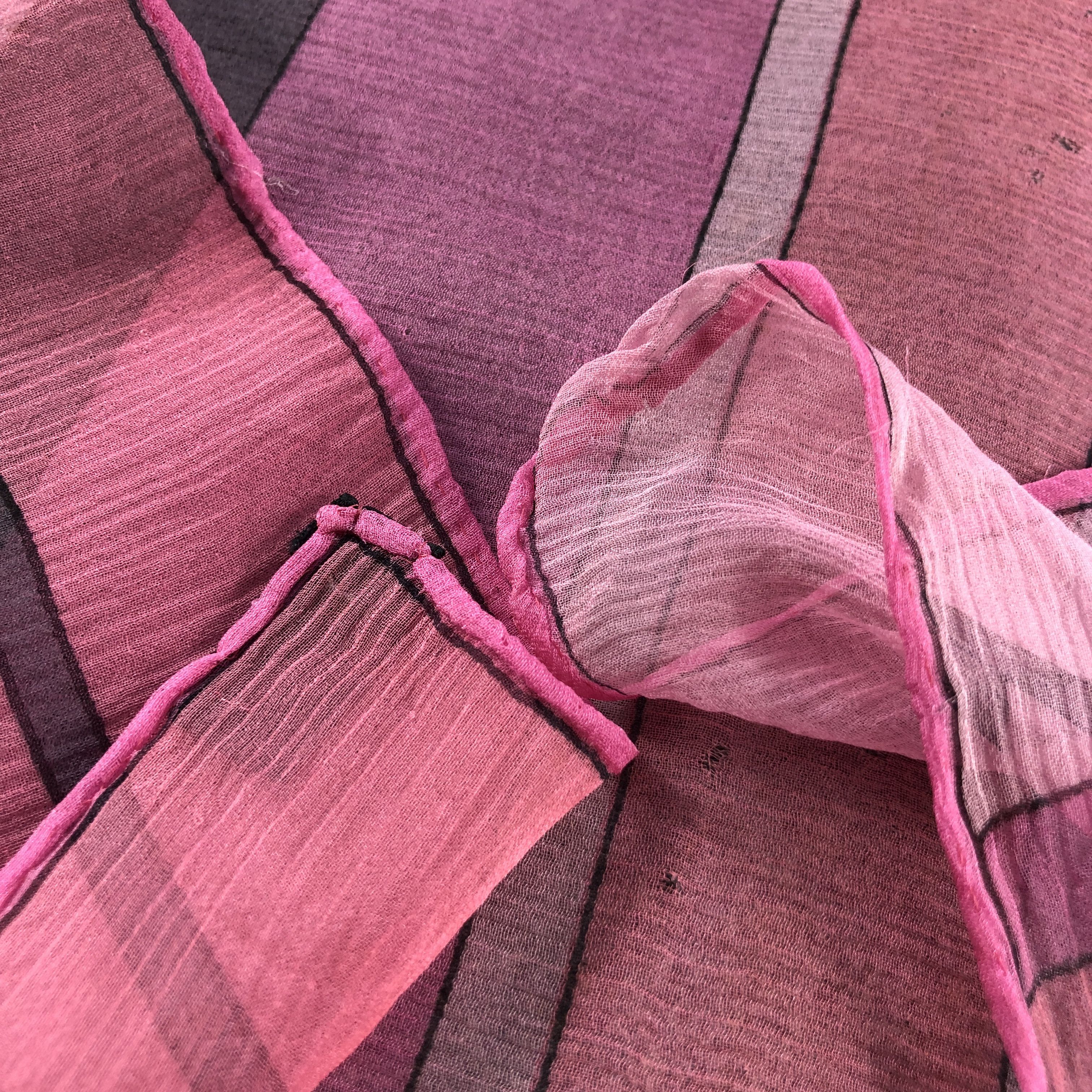 Pierre Cardin Vintage Pierre Cardin Abstract Hand Rolled Silk Scarf M1357 Size ONE SIZE - 5 Thumbnail