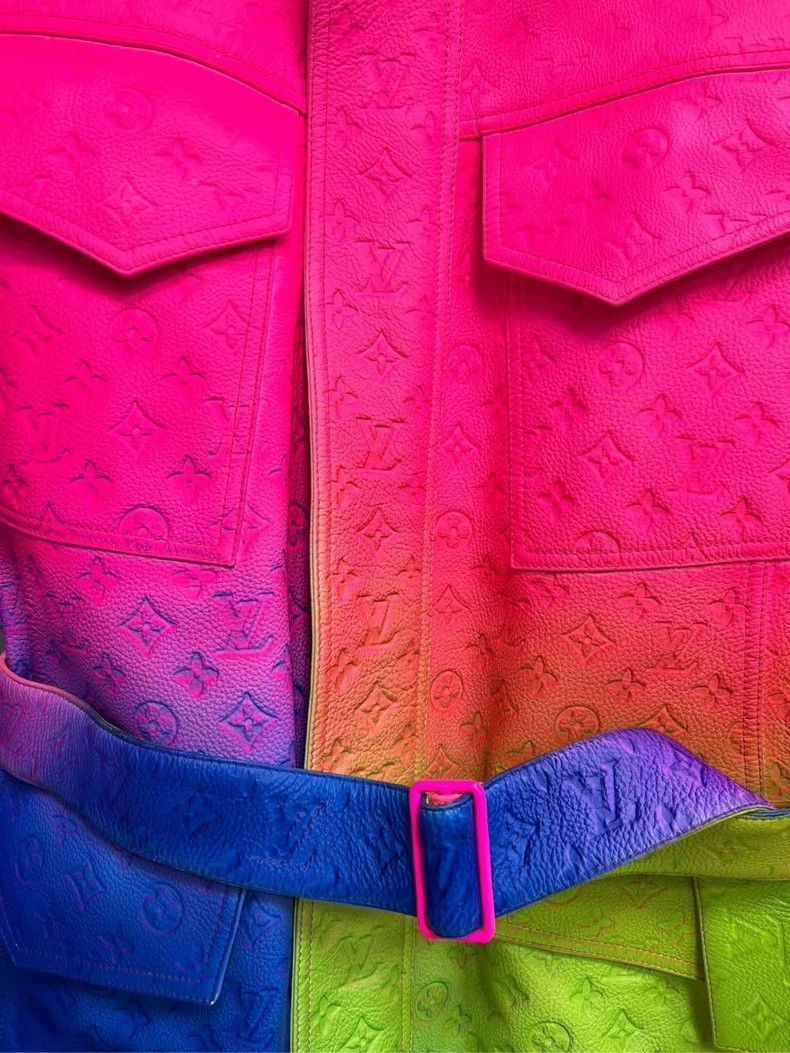 Louis Vuitton Louis Vuitton Rainbow Gradient Leather Jacket-2507 Size US XL / EU 56 / 4 - 3 Thumbnail