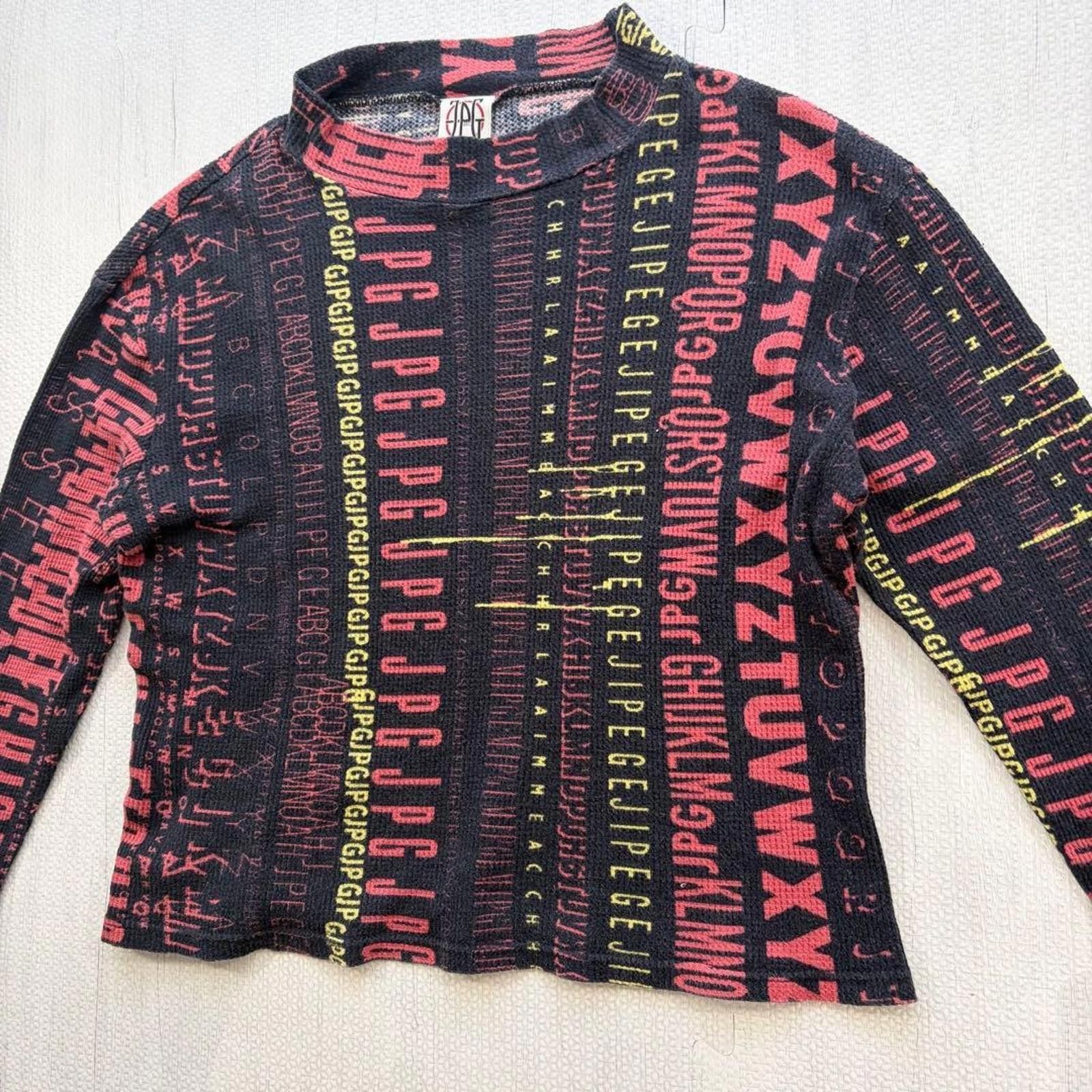 Gap Jean Paul Gaultier - Long Sleeve Alphabet Print Top Size M / US 6-8 / IT 42-44 - 6 Thumbnail