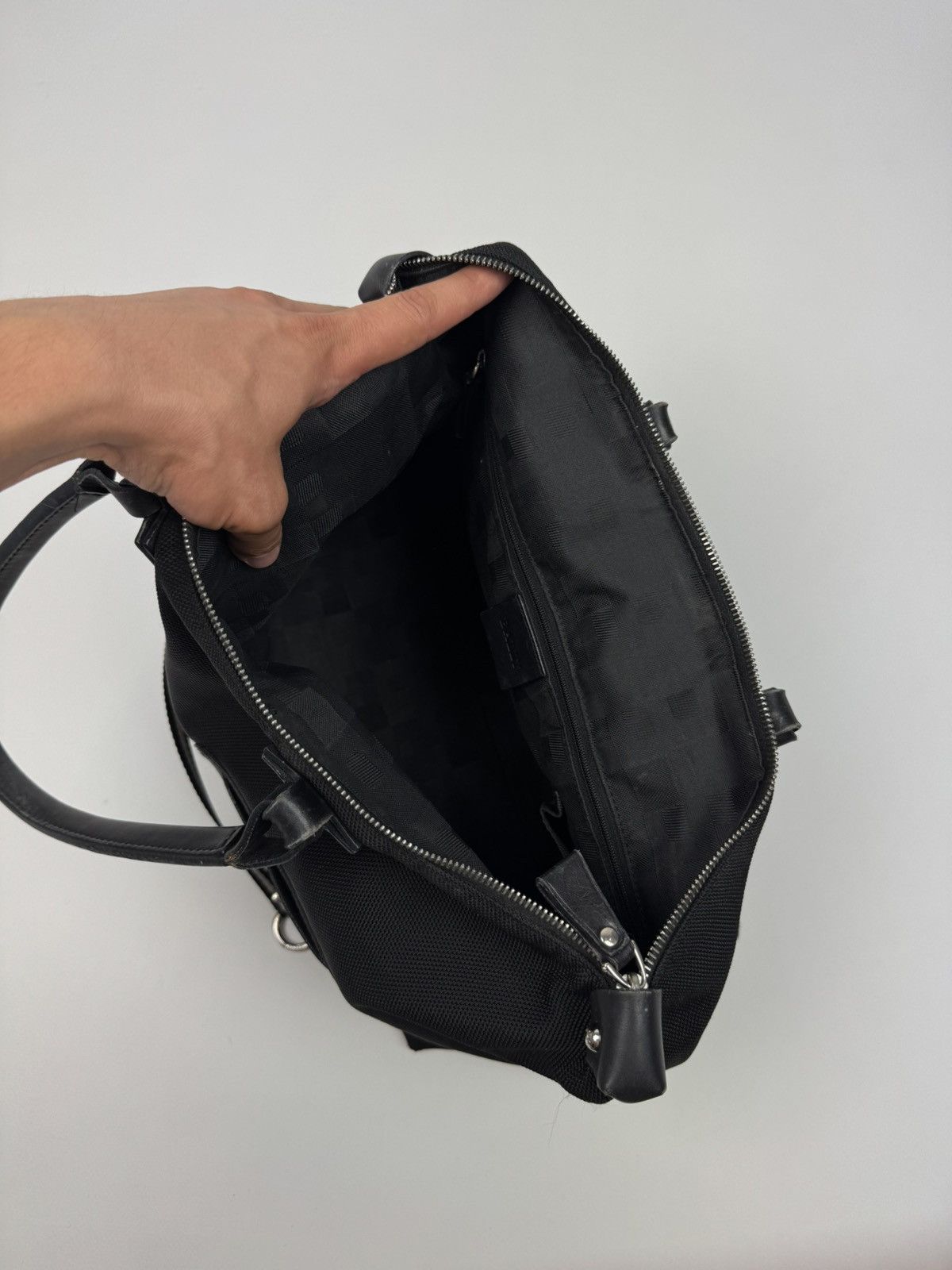 Bally Bally Cloth Canvas/Leather Black Handbag Size ONE SIZE - 15 Thumbnail