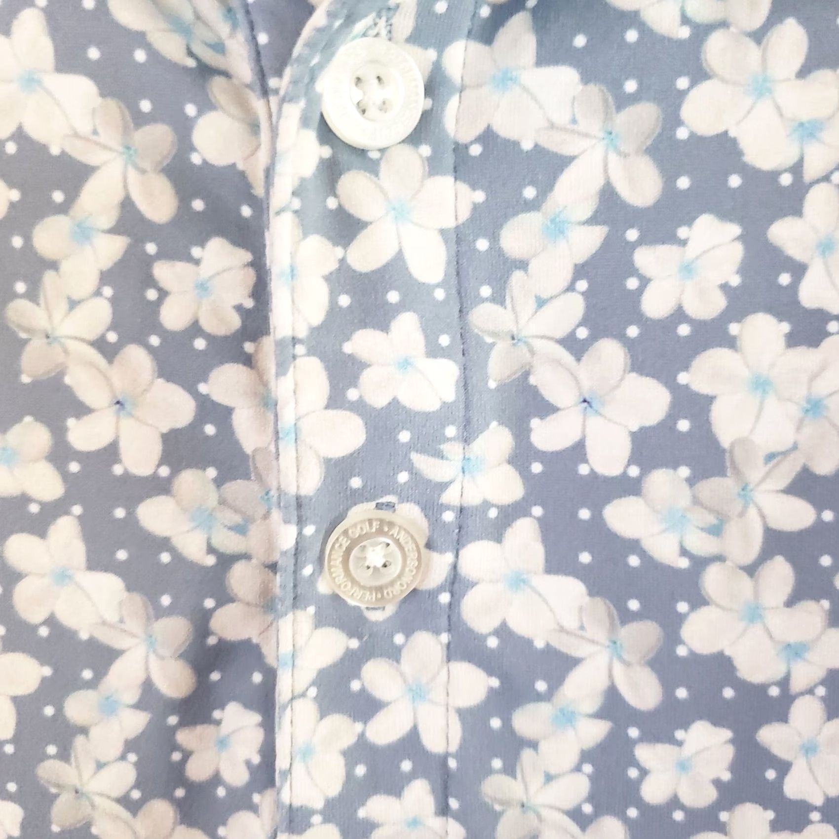 Vintage Anderson Ord Performance Polo Golf Shirt Blue Pink Floral S Sleeve Men’s XL Gray/Blue Pink Floral Embroidered Logo Polo Shirt Men XL Size US XL / EU 56 / 4 - 5 Thumbnail