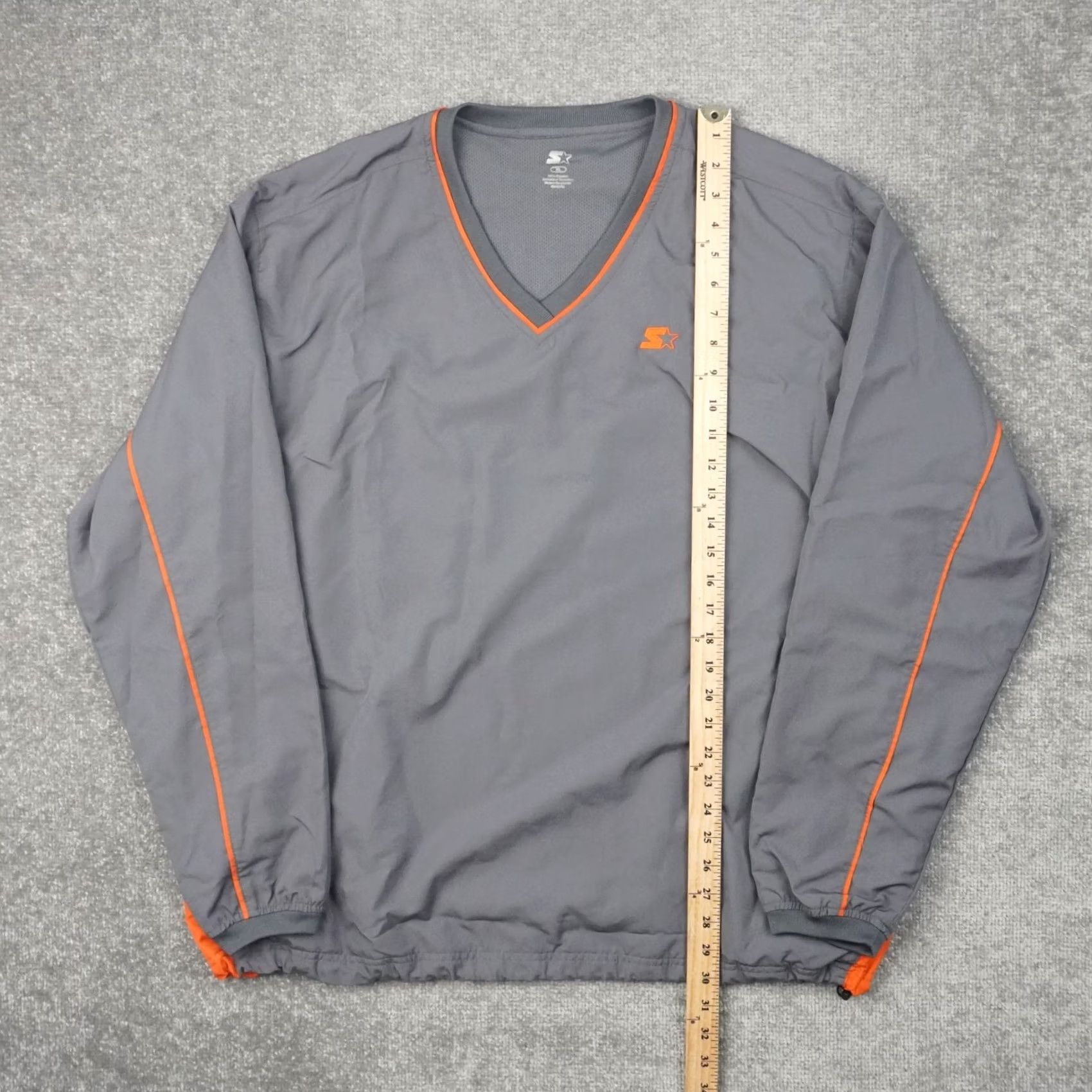 Starter VINTAGE Starter Shirt Mens XL Gray Windbreaker Long Sleeve Pullover Sweatshirt Size US XL / EU 56 / 4 - 3 Thumbnail
