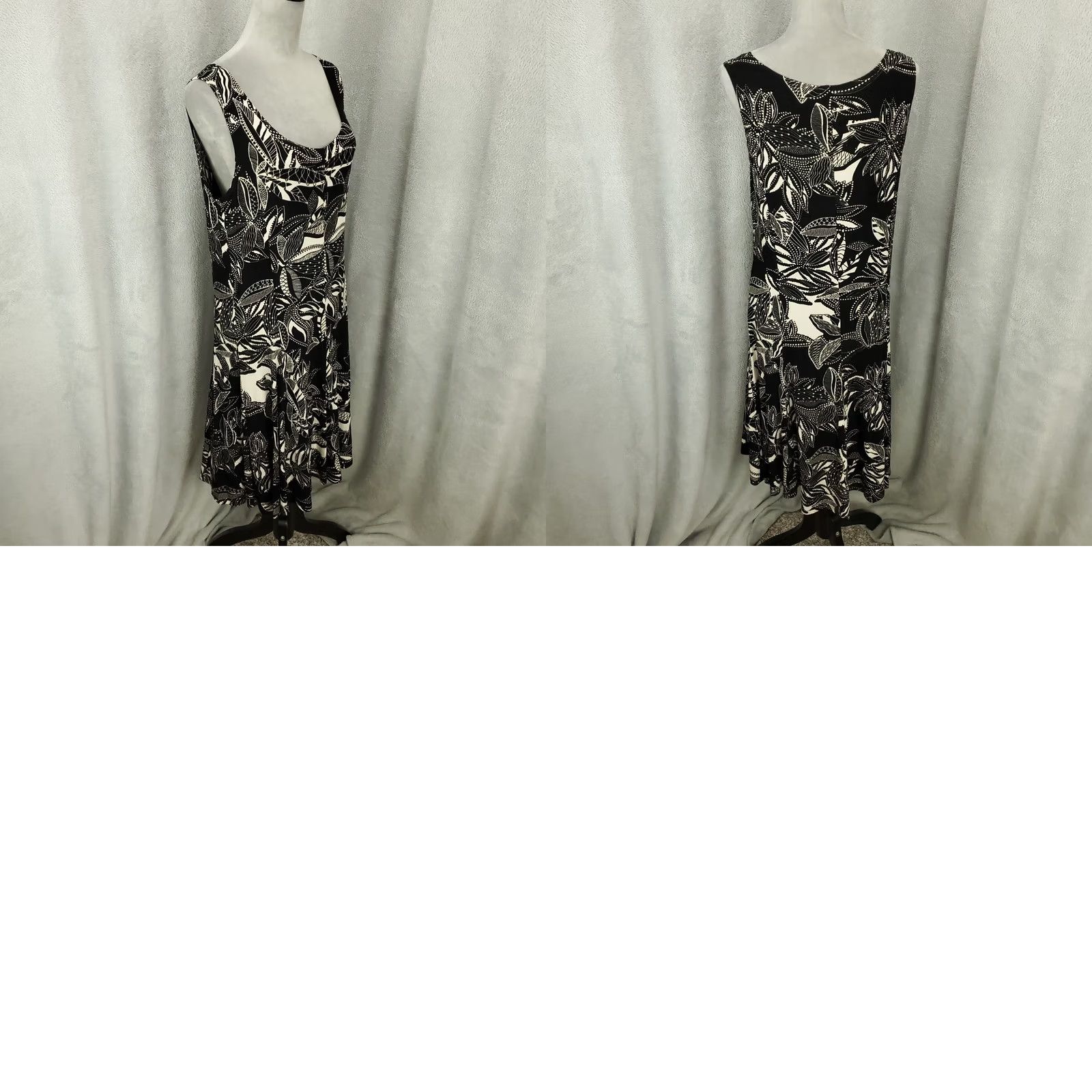 Vintage Chicos Travelers Dress Womens Large Black White Floral Sleeveless 2 Tank Dress Size L / US 10 / IT 46 - 8 Thumbnail