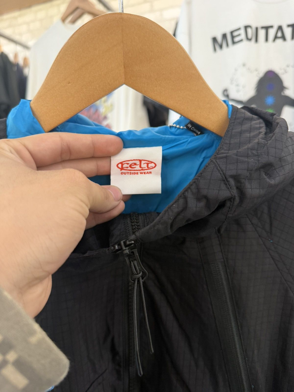 FELT Felt black with blue inside rain coat Size US XS / EU 42 / 0 - 2 Thumbnail