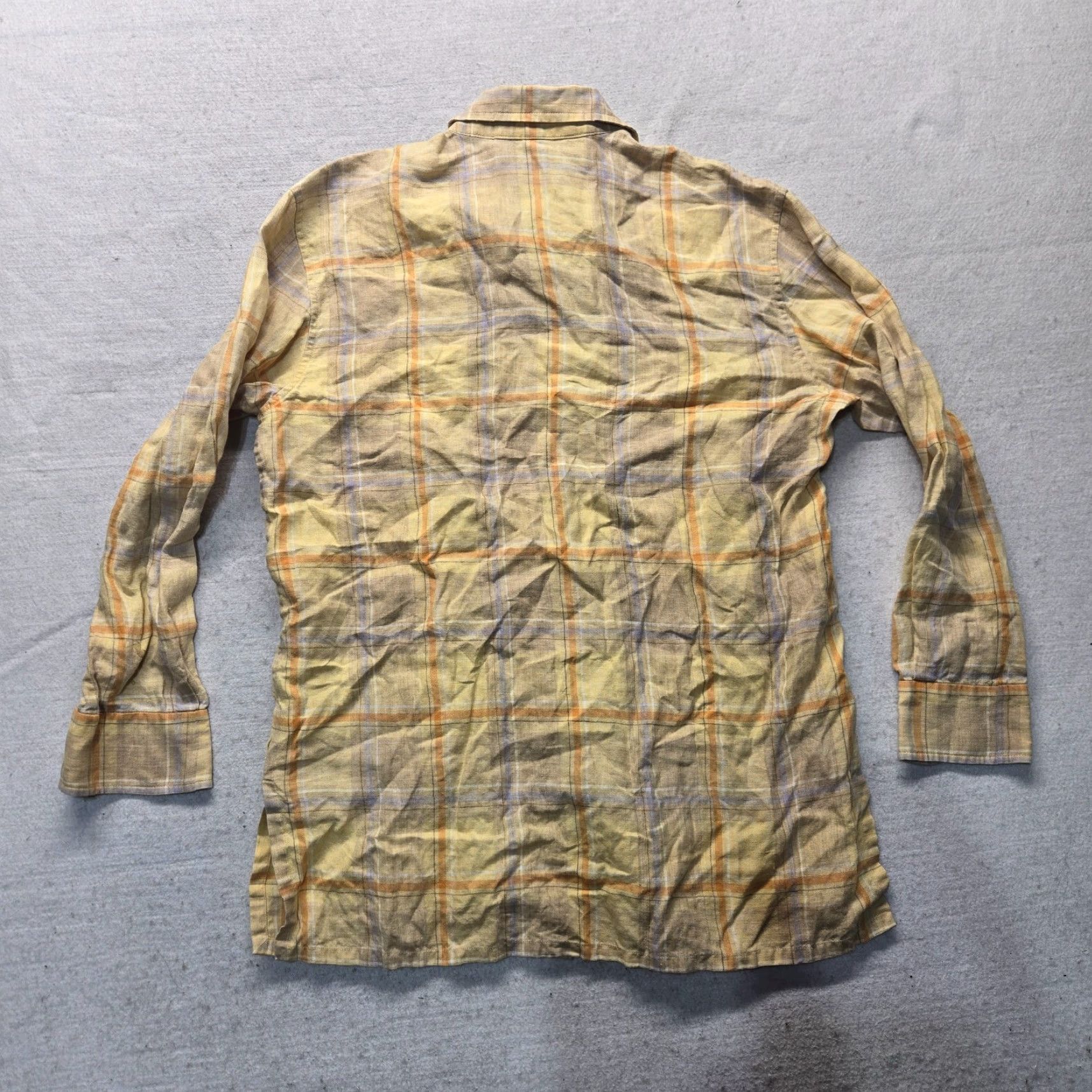 Ellen Tracy VINTAGE Ellen Tracy Women's Yellow Long Sleeve Button-Down Shirt Small Cotton Fall Office Wear Size S / US 4 / IT 40 - 7 Thumbnail