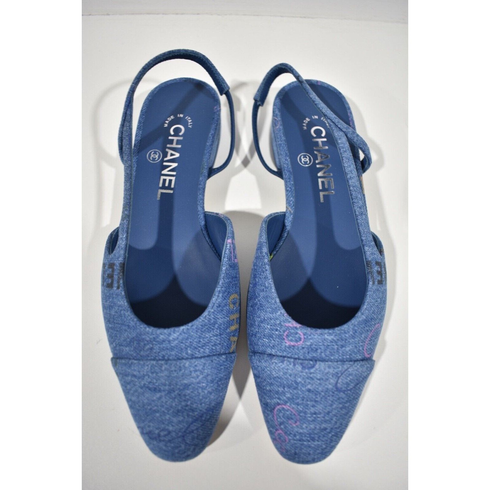 Chanel 22P Mademoiselle Coco Sling Denim Slingback Ballet Flat 39 Size US 9 / IT 39 - 8 Thumbnail