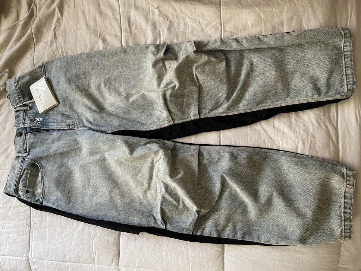 Alexander Wang Blue & Black Denim Hybrid Cargo Jeans Size 26" / US 2 / IT 38 - 3 Thumbnail