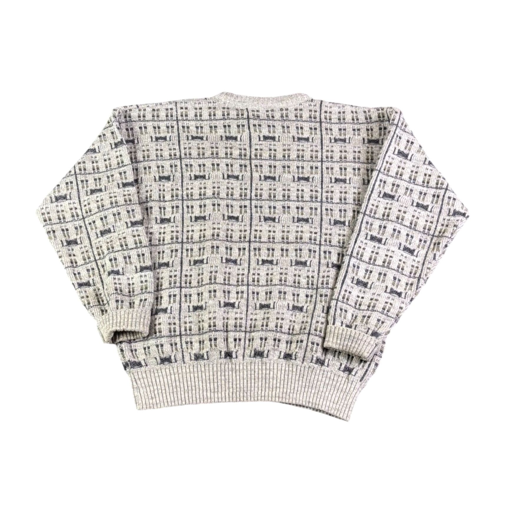 Vintage VINTAGE St Johns Bay Sweater Geometric Pattern Crew Neck Long Sleeve Mens M Gray Knit Pullover All Seasons 90s Casual Size US M / EU 48-50 / 2 - 2 Thumbnail