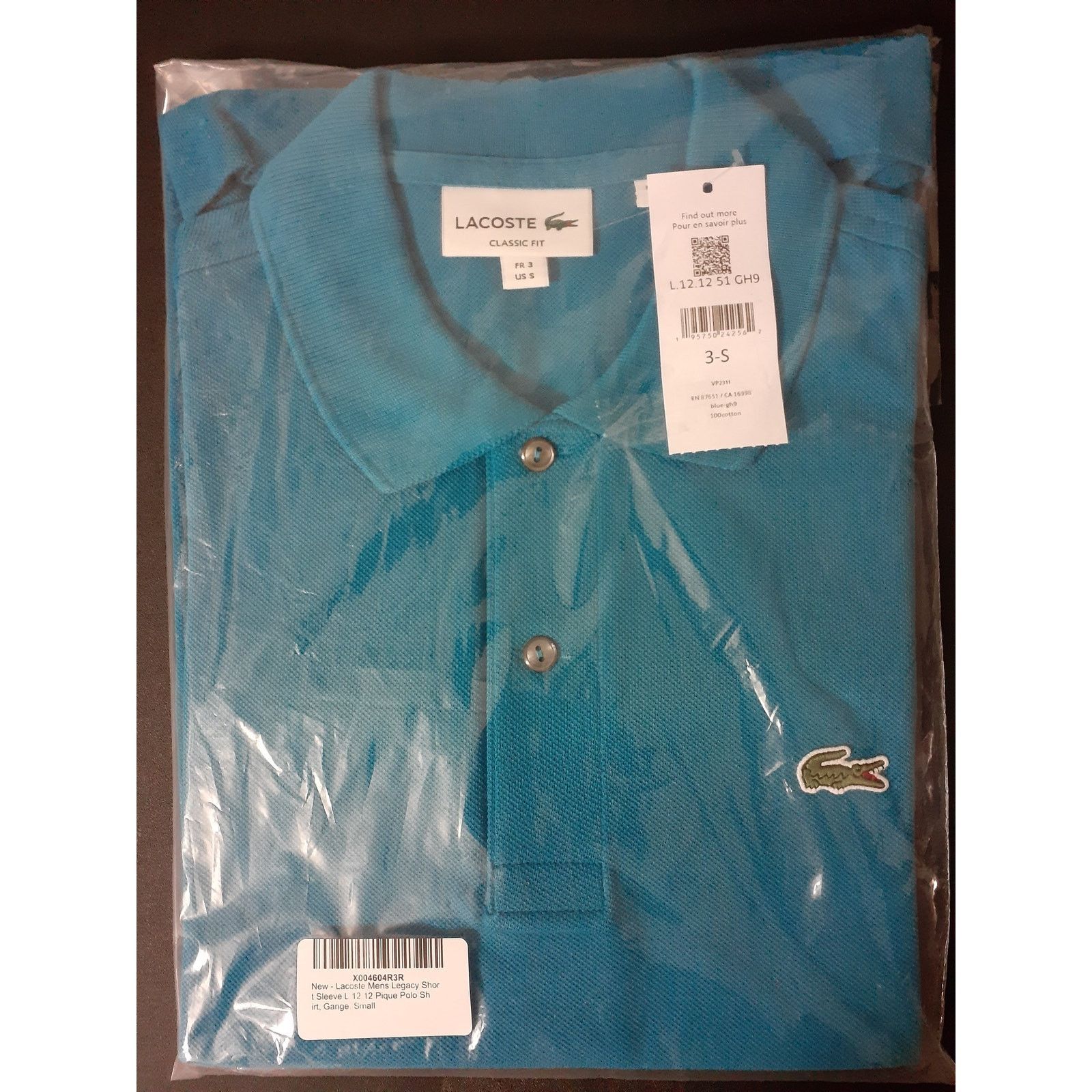 Lacoste Lacoste Mens Legacy Short L.12.12 Pique Polo Shirt Gange S Size US S / EU 44-46 / 1 - 2 Thumbnail
