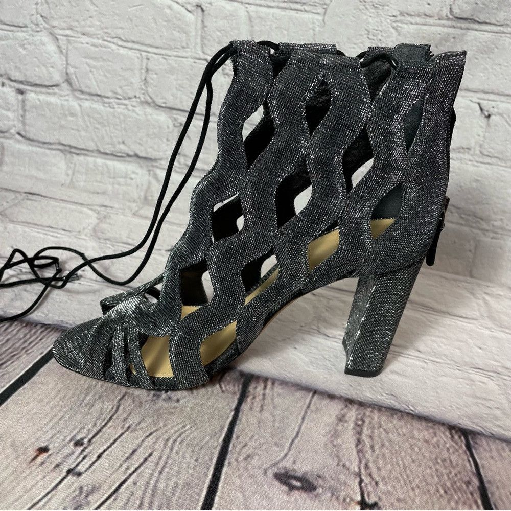 Alexandre Birman New Alexandre Birman Loretta Cage Silver Black Metallic San Size US 7 / IT 37 - 4 Thumbnail