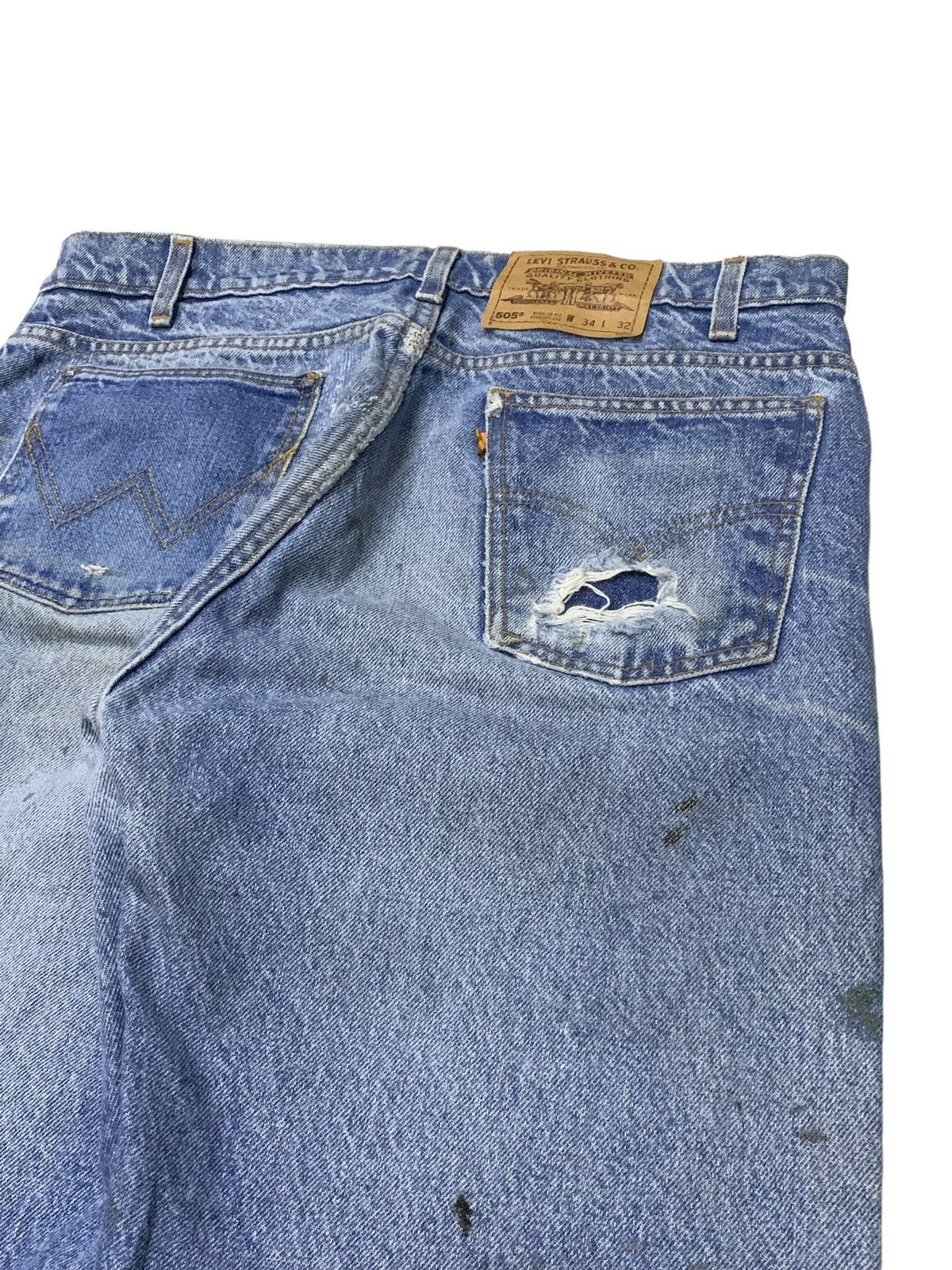 Levi's × Vintage Vintage Levis 505 Distressed Dirty Denim Pants Size US 34 / EU 50 - 13 Thumbnail
