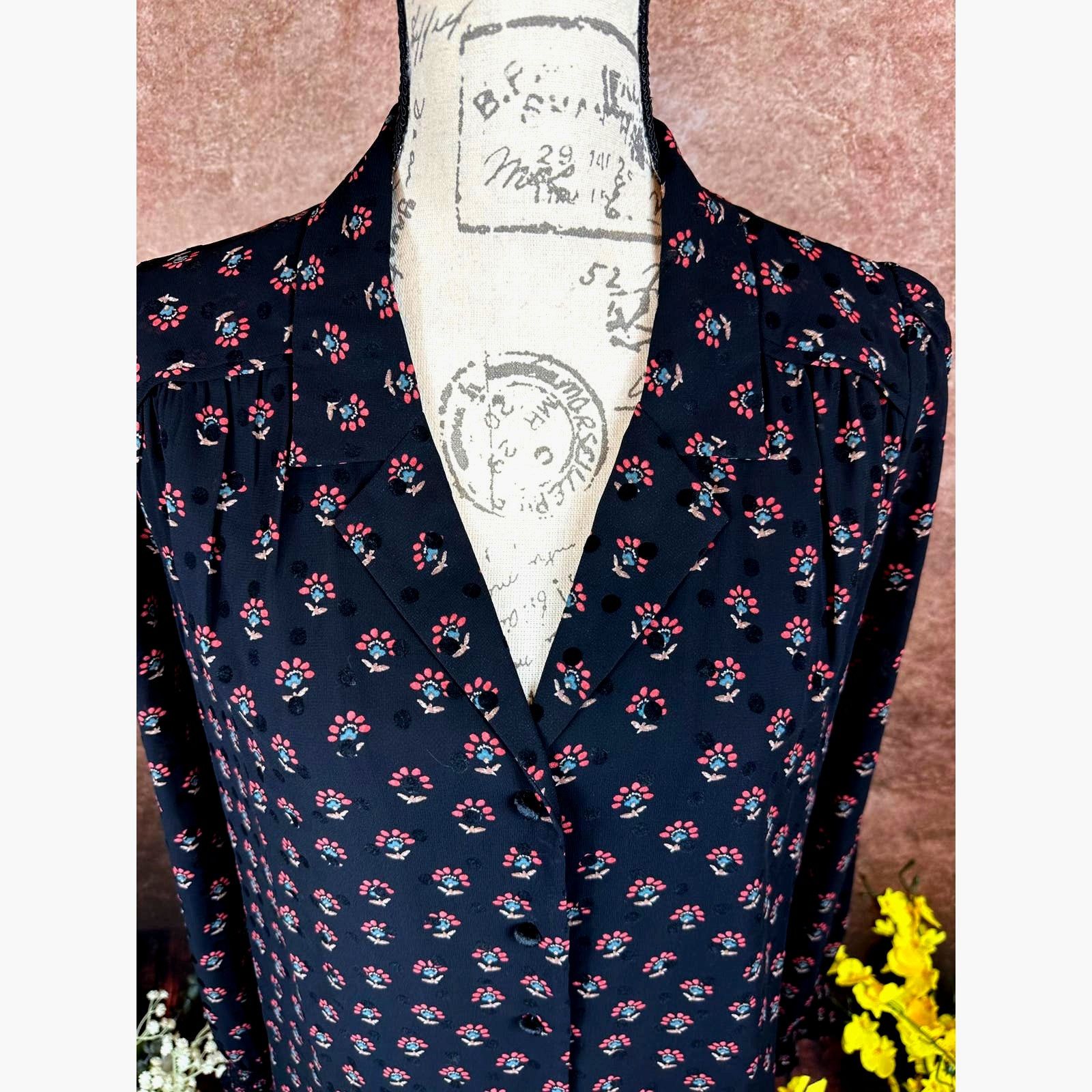 Other Les Serein Collared Long Sleeve Blouse Black Print size M Size M / US 6-8 / IT 42-44 - 3 Thumbnail