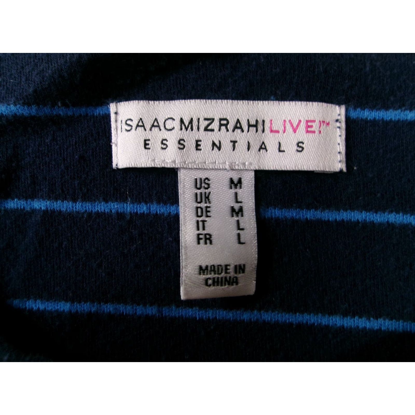 Isaac Mizrahi ISAAC MIZRAHI V-NECK STRIPED BLOUSE Women Medium Blue Casual 3/4 Sleeve Embroidered Basic Size M / US 6-8 / IT 42-44 - 7 Thumbnail