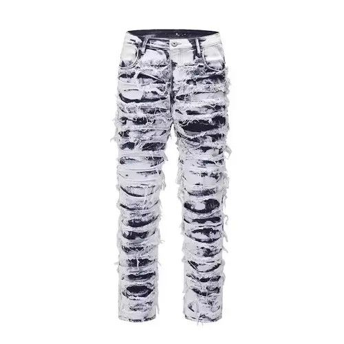Vintage Opium Distressed Baggy Stack Jeans Size US 34 / EU 50 - 3 Thumbnail