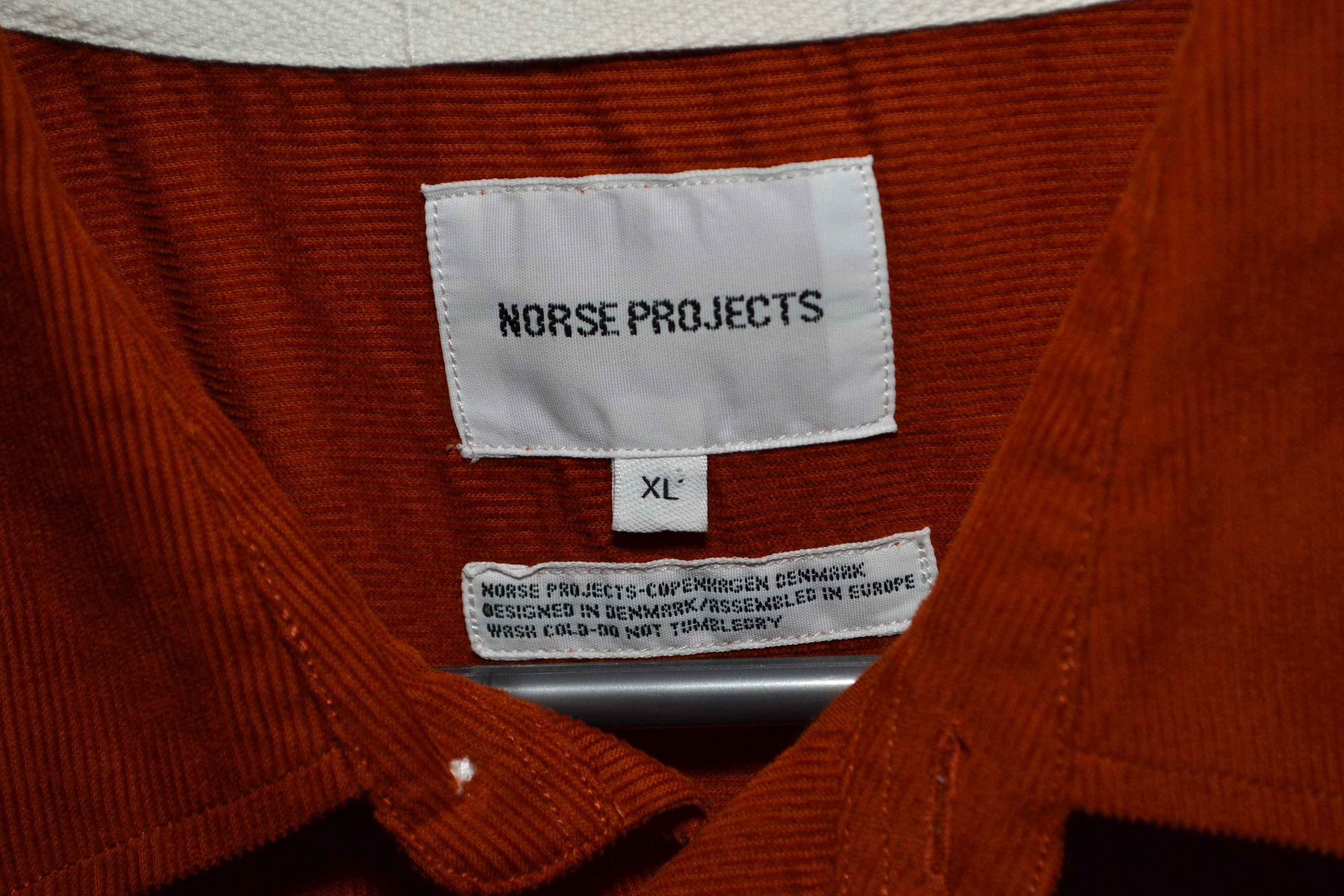 Norse Projects Norse Projects Osvald Corduroy Cadmium Orange Shirt XL Size US XL / EU 56 / 4 - 6 Thumbnail