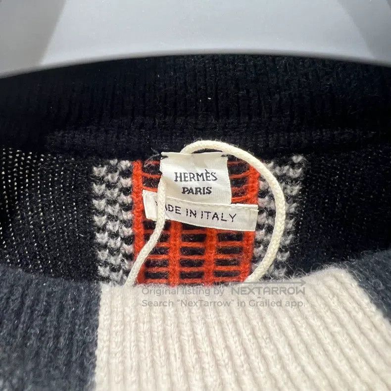 Hermes Hermes Gingham check long-sleeve knit sweater Size XS / US 0-2 / IT 36-38 - 2 Thumbnail