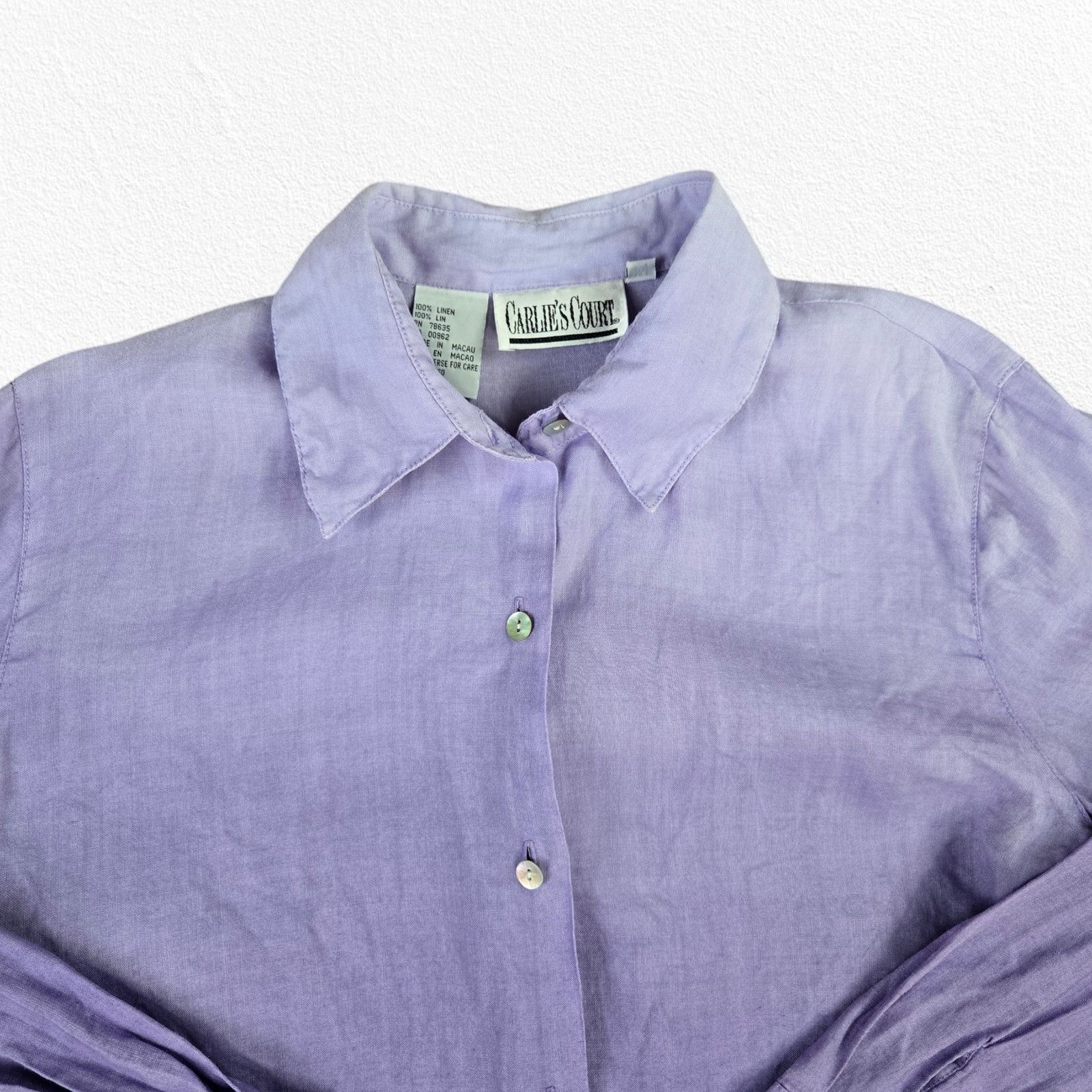 Vintage Vintage Purple Ombre Linen Button Down Top Size Medium Size M / US 6-8 / IT 42-44 - 3 Thumbnail
