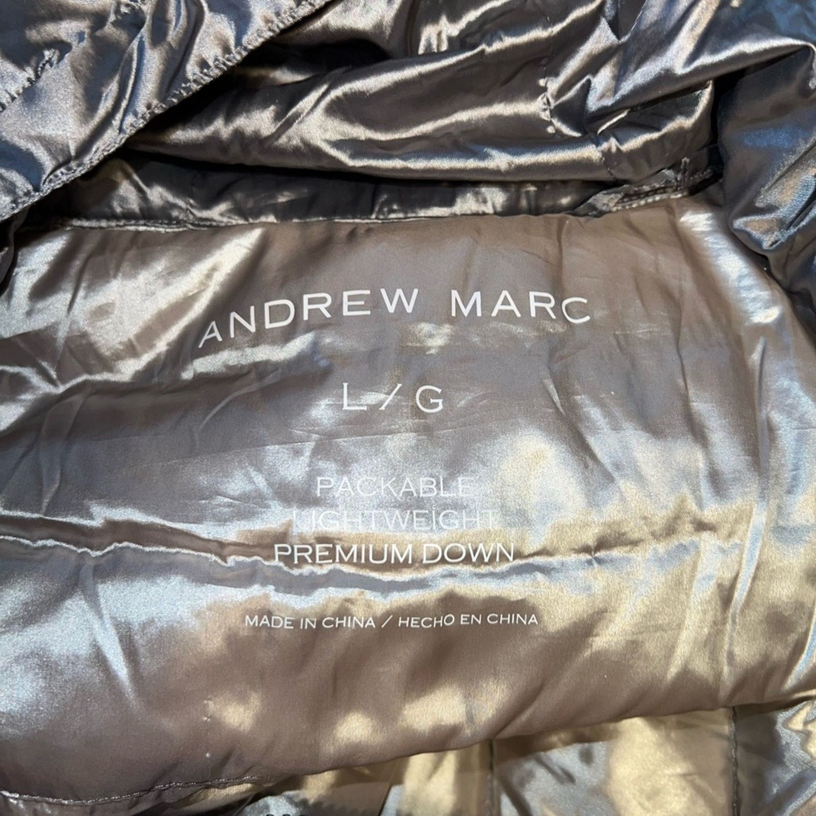 Andrew Marc Andrew Marc Metallic Gray Packable Down Puffer Jacket! Size L / US 10 / IT 46 - 5 Thumbnail