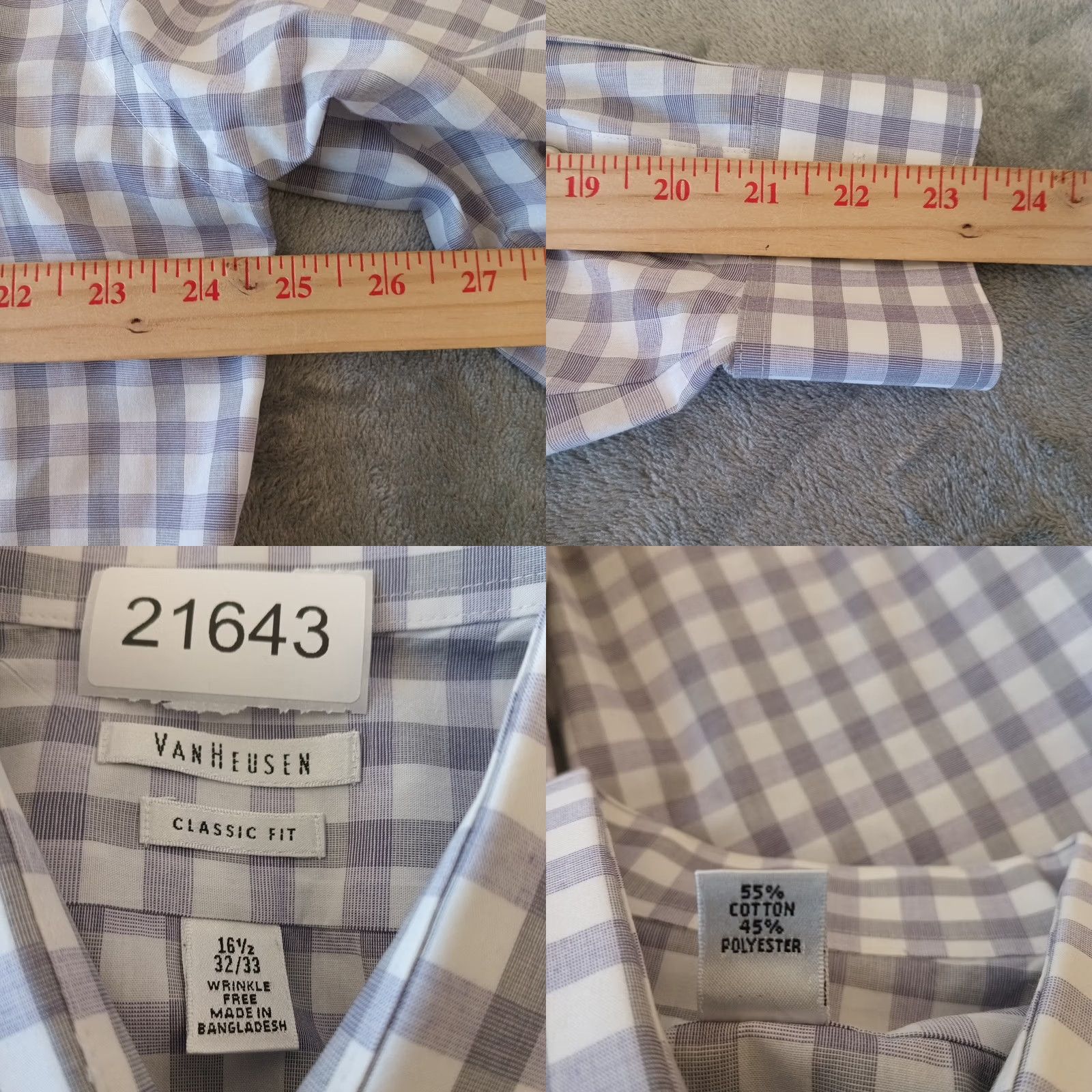 Van Heusen Van Heusen Shirt Mens 16.5 Purple Plaid Long Sleeve Button Up Classic Fit - Vintage Size US XL / EU 56 / 4 - 8 Thumbnail