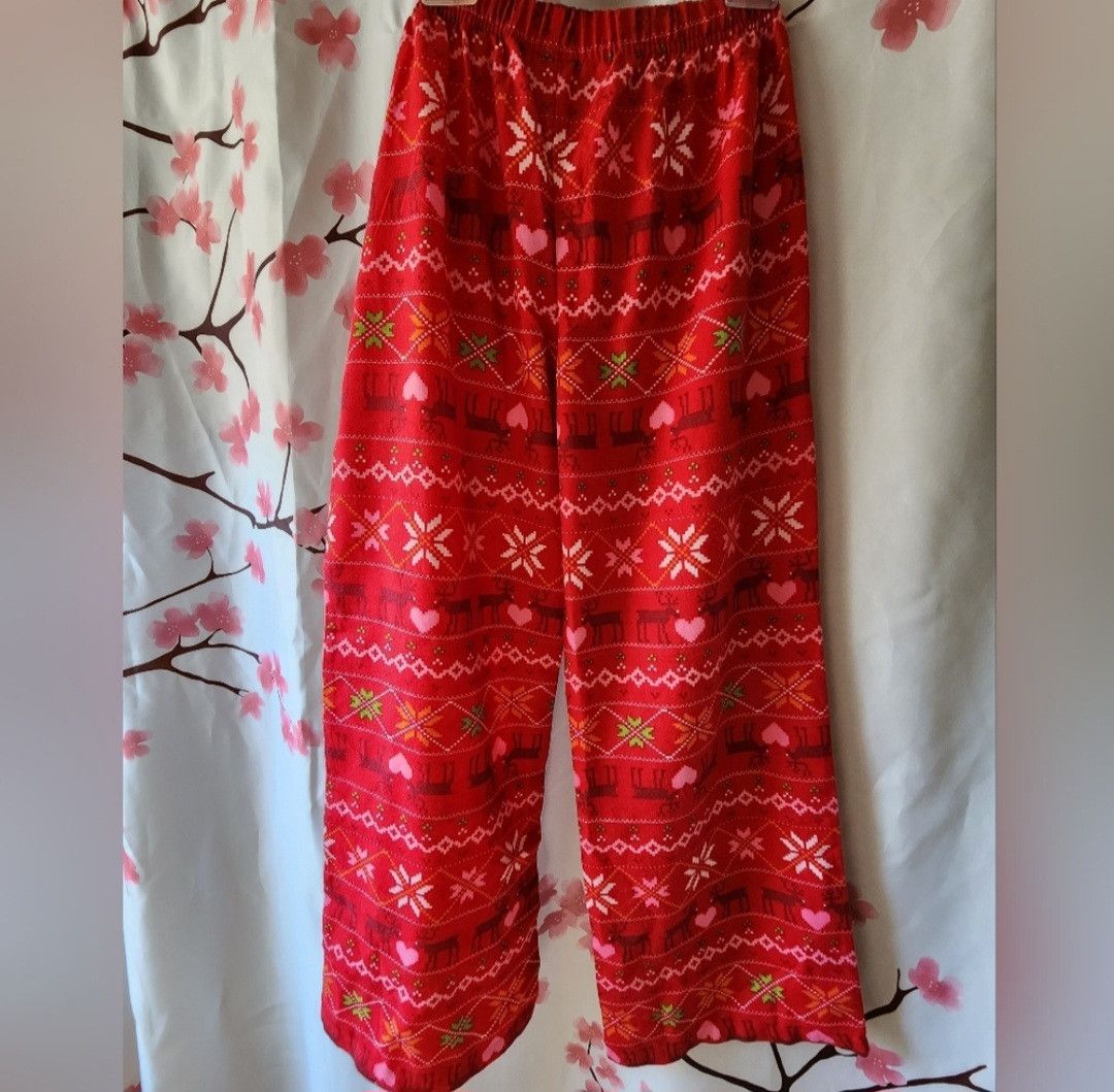 Gap NWT GAP Kids Girl's Red Reindeer Holiday PJ Pants 14 Size 26" / US 2 / IT 38 - 2 Thumbnail