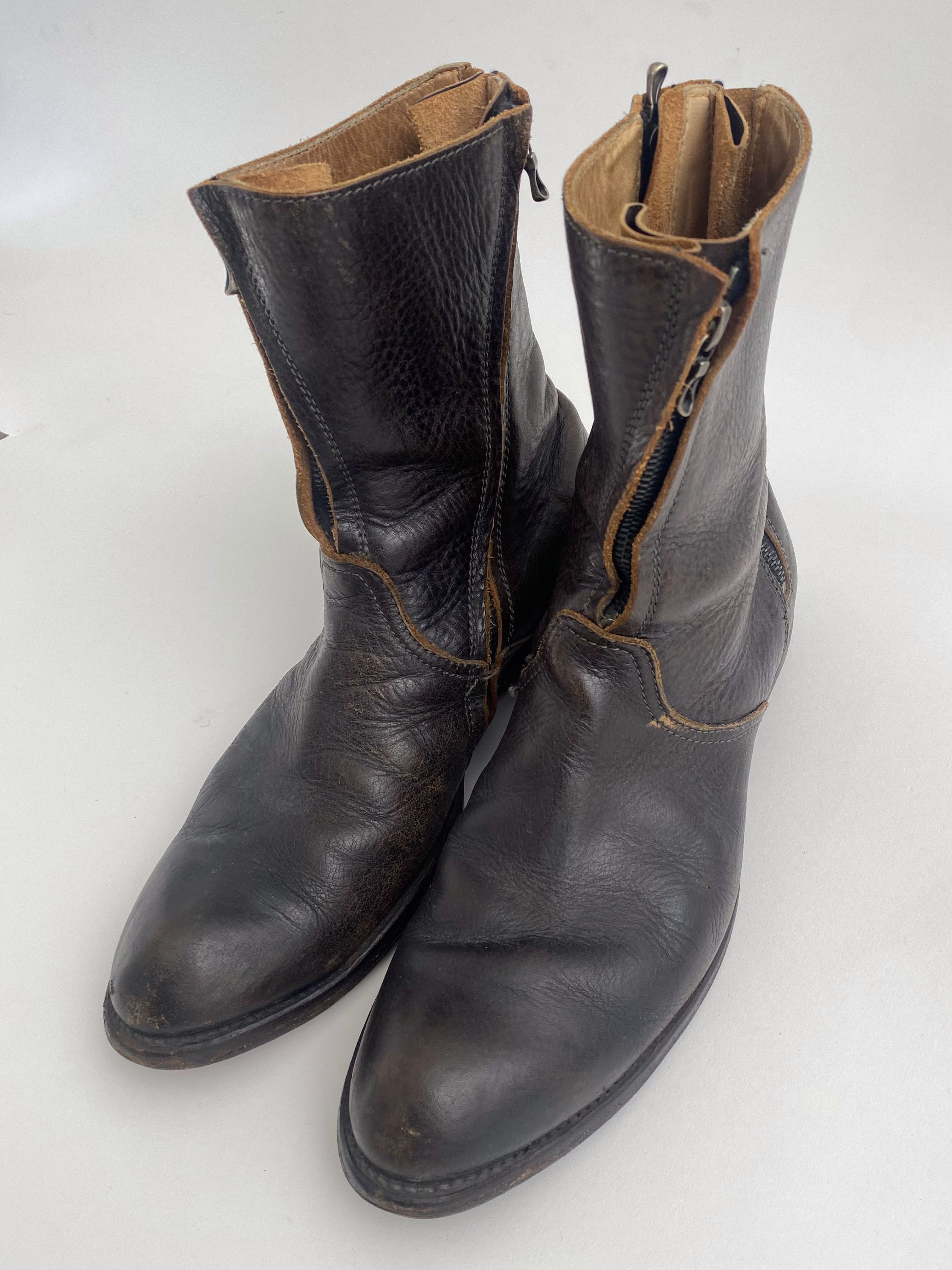 The Viridi-anne The Viridi Anne Leather Spiral Zip Boots Size US 10 / EU 43 - 1 Thumbnail