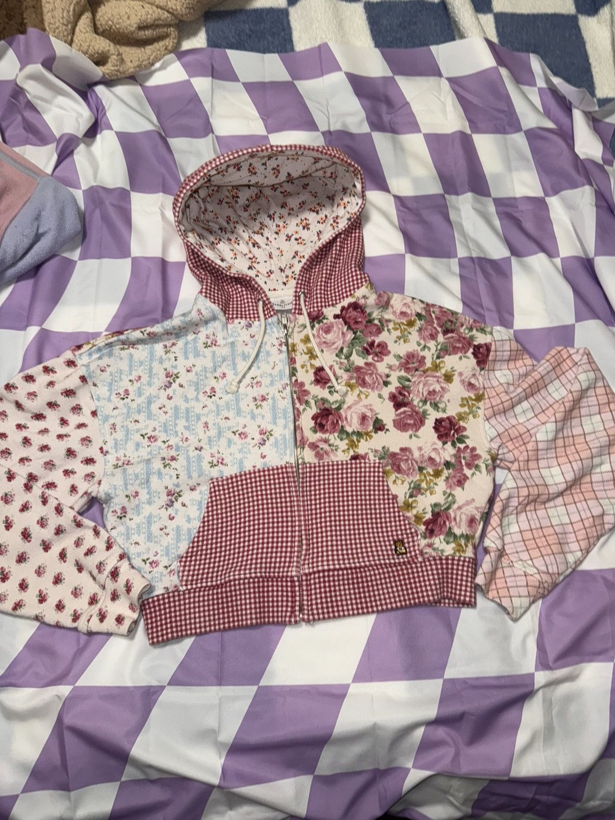 Teddy Fresh Adorable pink patch work cropped zip up Size XS / US 0-2 / IT 36-38 - 2 Thumbnail