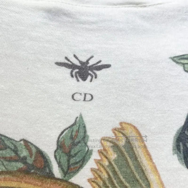 Dior Dior White Cotton Printed Women's T. Size S / US 4 / IT 40 - 4 Thumbnail