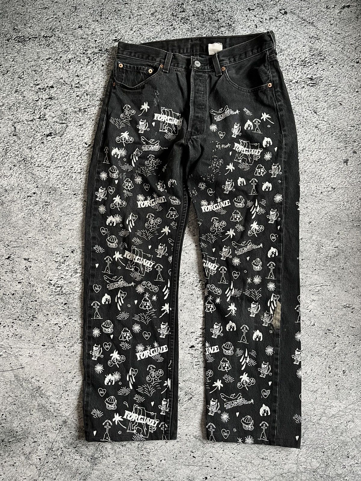 Levi's Vintage Clothing Vintage Levi’s Custom full printed Denim Jeans Size US 32 / EU 48 - 2 Thumbnail