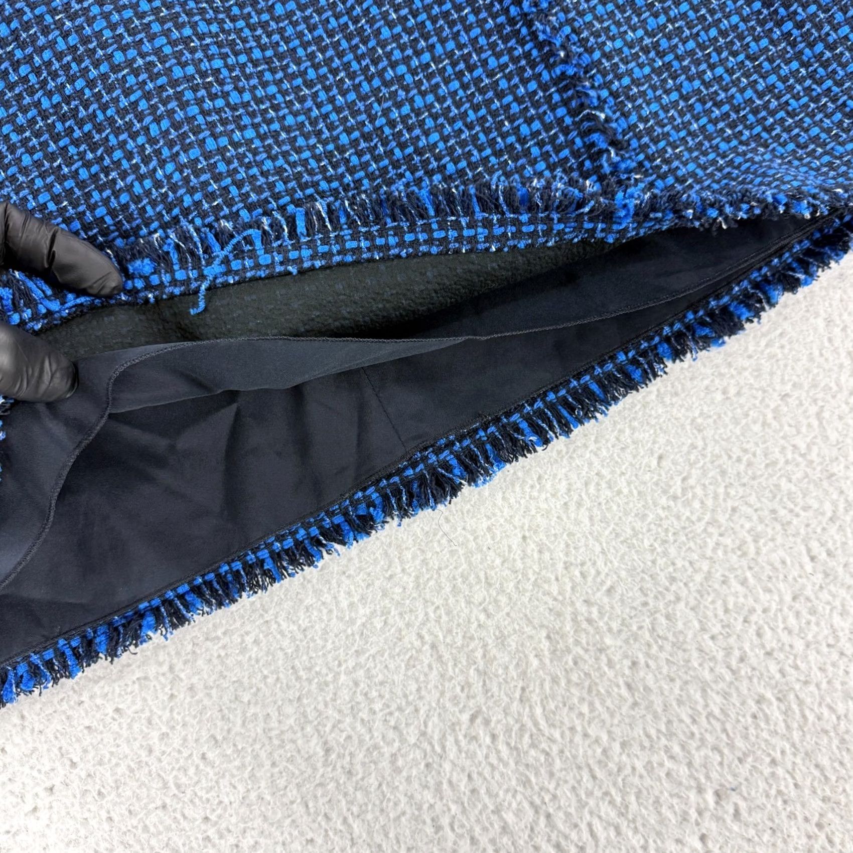 Hugo Boss HUGO BOSS Vomanda Tweed Suit Skirt Womens Size 12 Blue A-Line Fringe Office Work Skirt Size 34" / US 12 / IT 48 - 3 Thumbnail