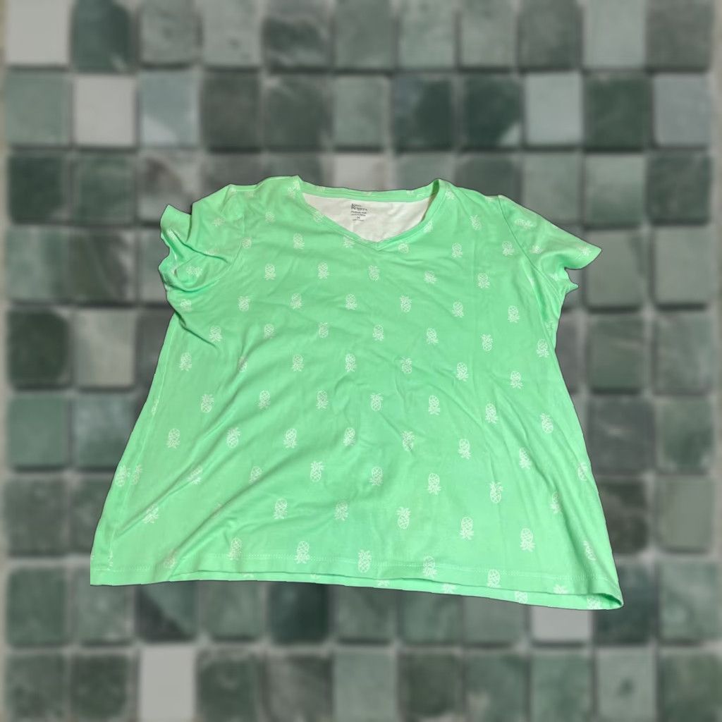 Vintage Kim Rodgers Shirt Womens Medium M Short Sleeve Green Tee Shirt Size M / US 6-8 / IT 42-44 - 1 Thumbnail
