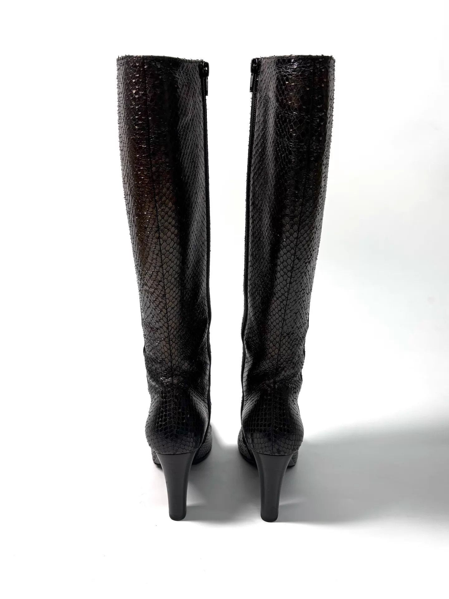 Saint Laurent Paris SLP 16AW Snake Print High Heel Knee Boots 36 Size US 5.5 / IT 35.5 - 4 Thumbnail