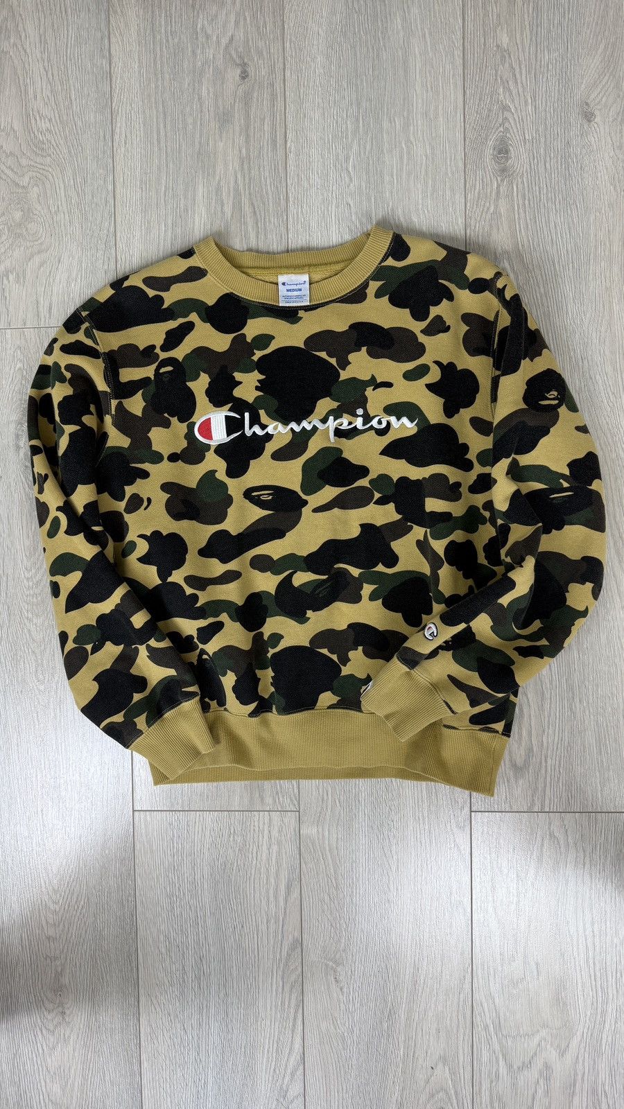 Bape × Champion Bape Champion Rare Camo Sweatshirt Size US M / EU 48-50 / 2 - 5 Thumbnail