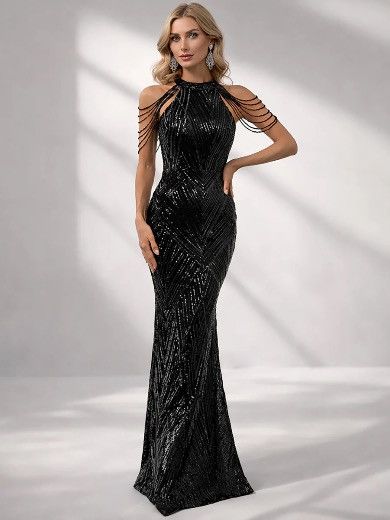 Other Mis Ord black prom sequin dress size M Size M / US 6-8 / IT 42-44 - 1 Thumbnail