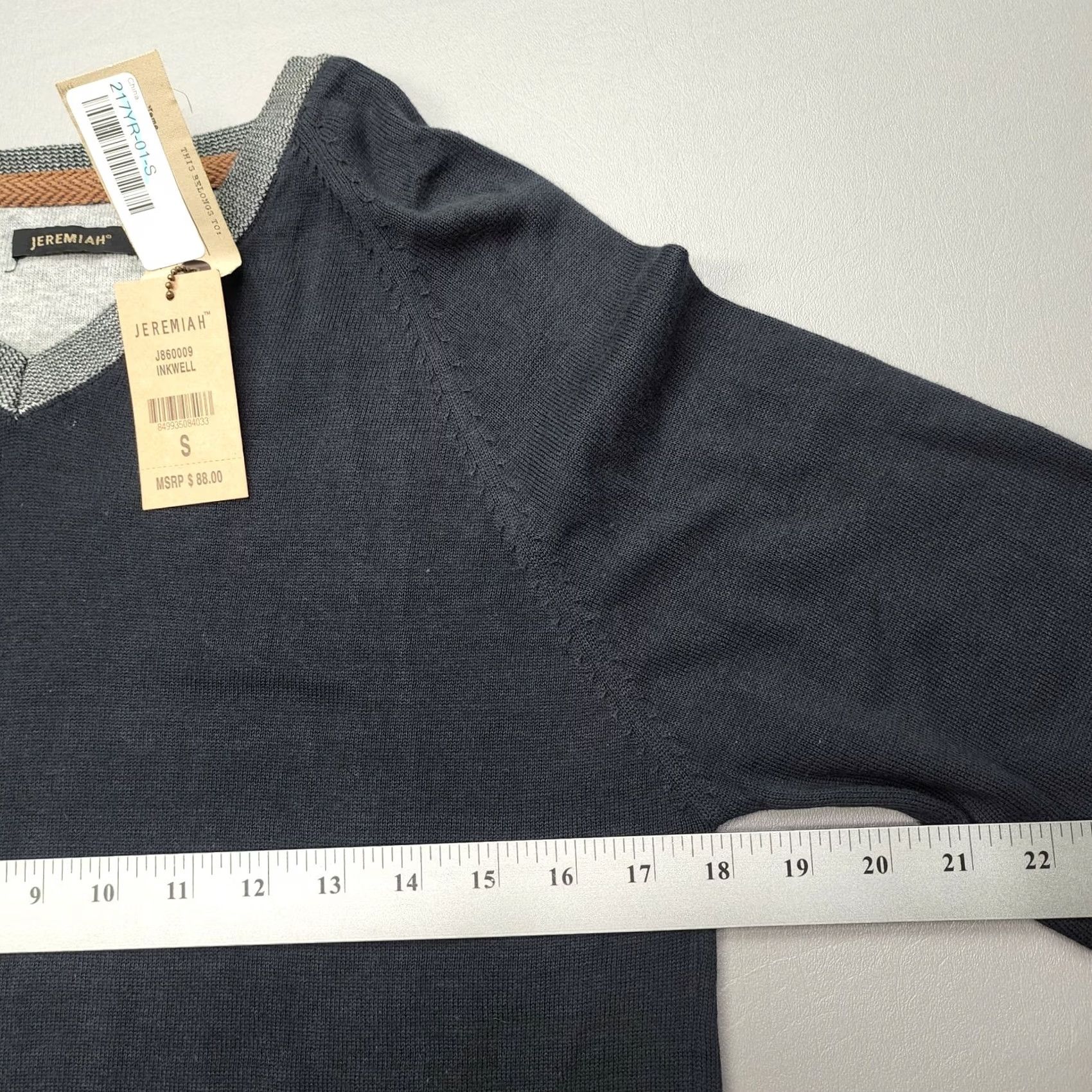 Vintage Jeremiah Men’s V-Neck Pullover Sweater 100% Cotton Inkwell S Knit Solid Breathing Mens Pullover 100% Cotton V-Neck Inkwell Clothing Size US S / EU 44-46 / 1 - 7 Thumbnail