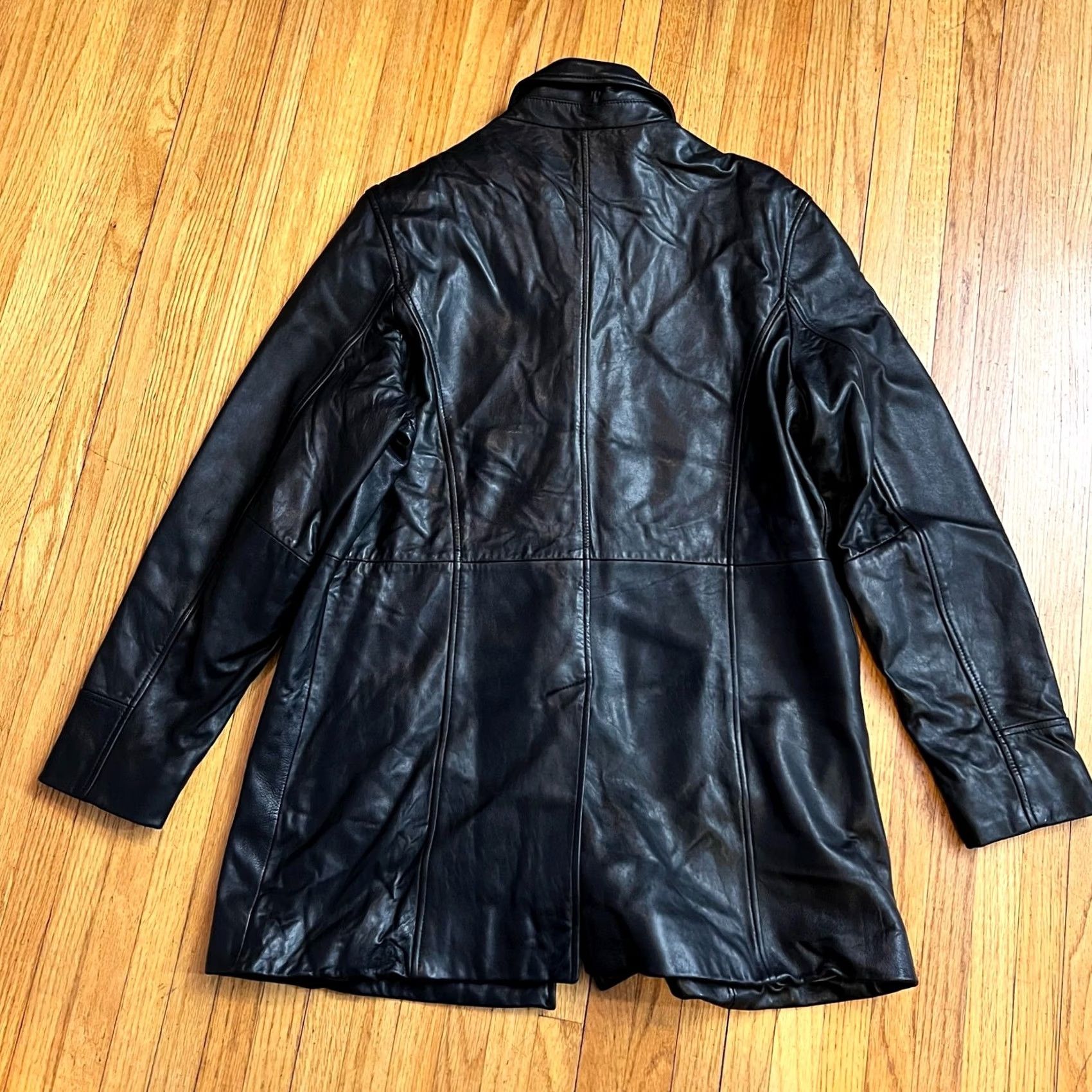 Vintage VINTAGE 111 STATE Leather Jacket Womens Medium Black Motorcycle Jacket Long Button Y2K Size M / US 6-8 / IT 42-44 - 3 Thumbnail