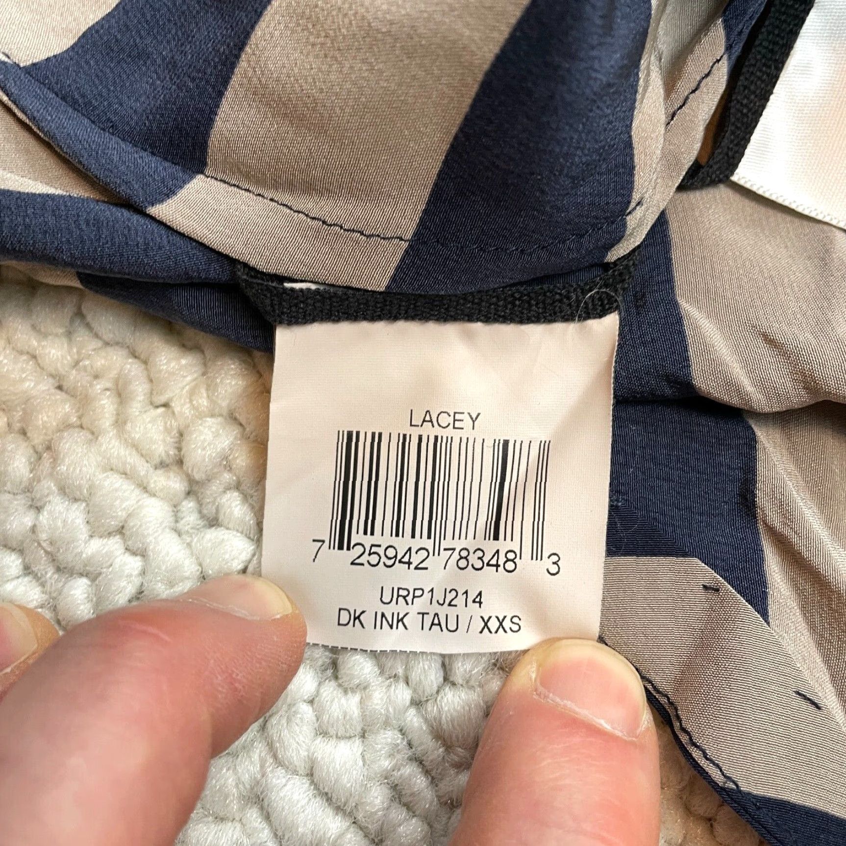 Bcbgmaxazria BCBGMAXAZRIA Blouse Womens 2XS Gray Striped Silk Short Sleeve Round Neck Pullover Casual Contemporary Classic Womens Size XXS / US 00 / IT 34 - 7 Thumbnail
