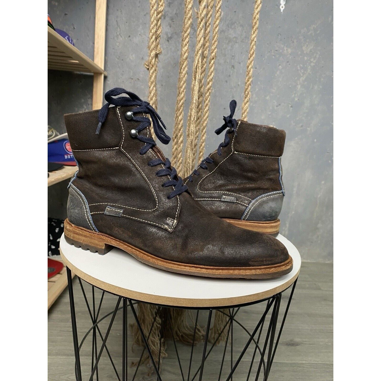 Floris Van Bommel Men Fur Leatehr Boots Size US 8; UK 7