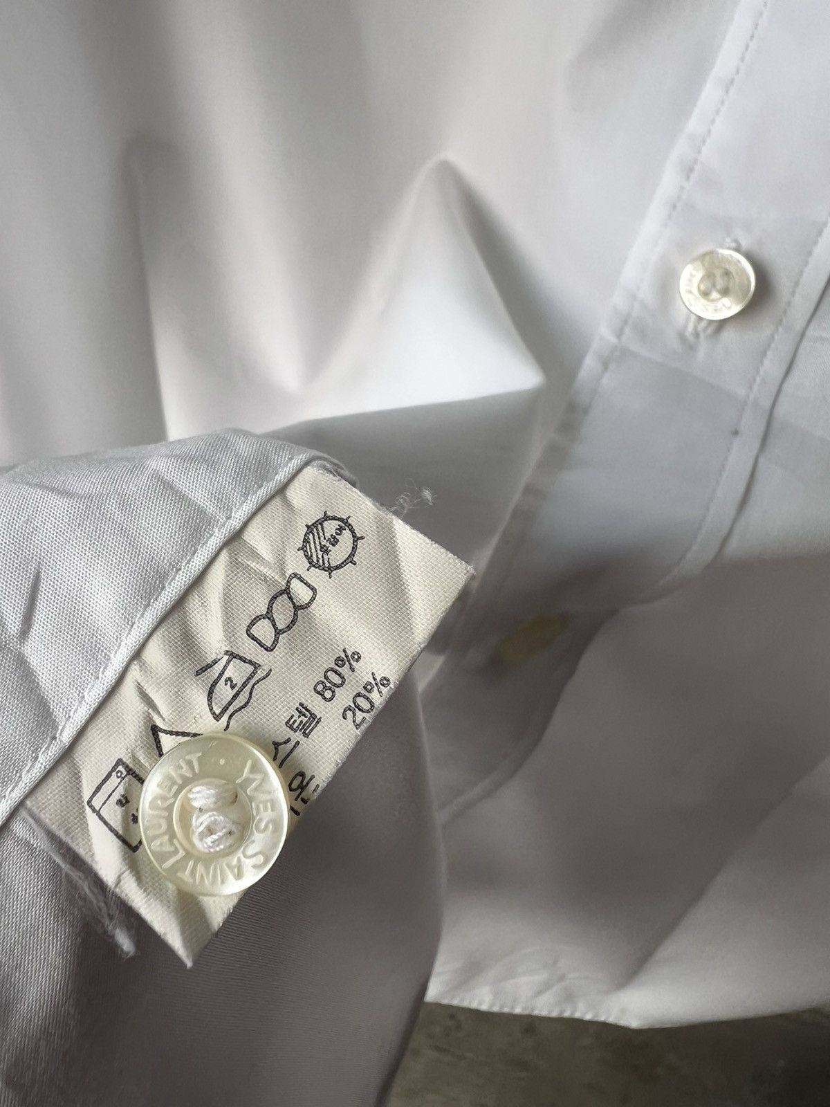 Vintage × Yves Saint Laurent Yves Saint Lauren White Shirt Size US L / EU 52-54 / 3 - 11 Thumbnail