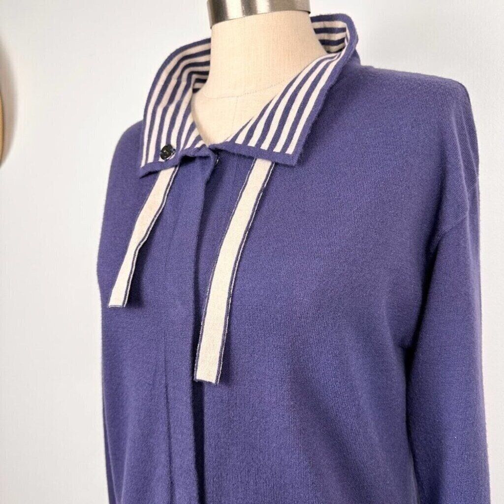 Other Olsen Women’s Snap Button Mock Neck Sweater Size 4 XS Blue Size XS / US 0-2 / IT 36-38 - 6 Thumbnail