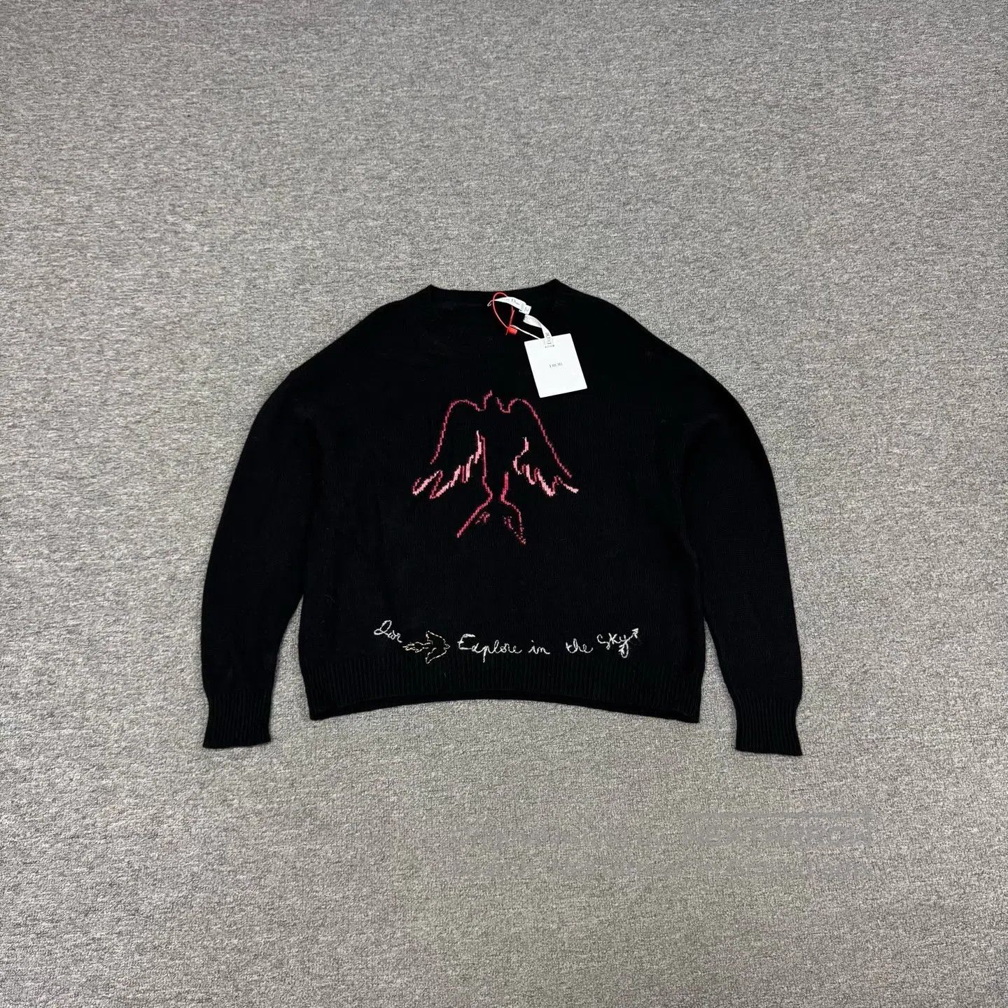 Dior Dior Black and pink embroidered dove motifs; cashmere swea Size US L / EU 52-54 / 3 - 1 Thumbnail