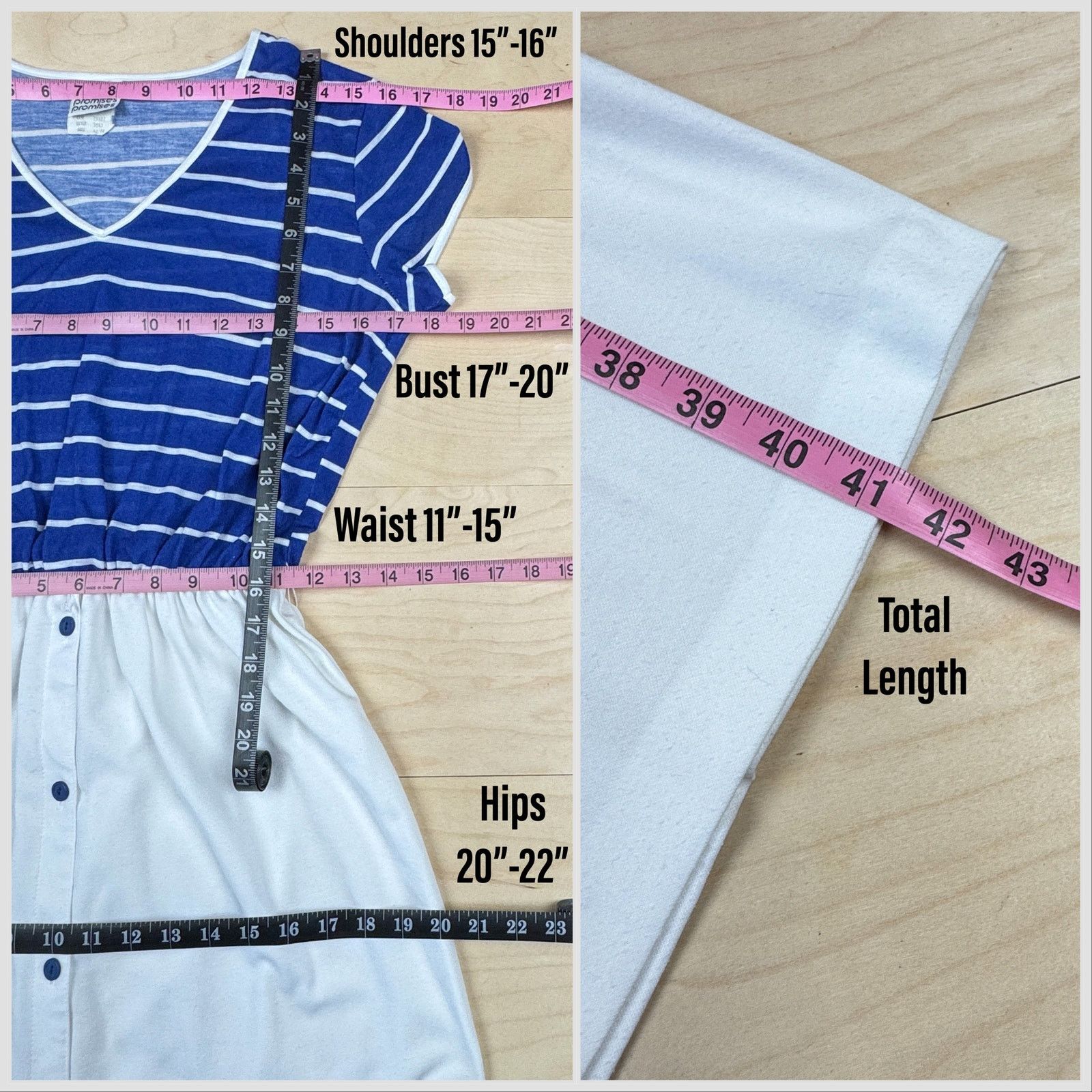 Vintage Vintage 1970s Blue and White Striped T-Shirt Dress Size S / US 4 / IT 40 - 5 Thumbnail