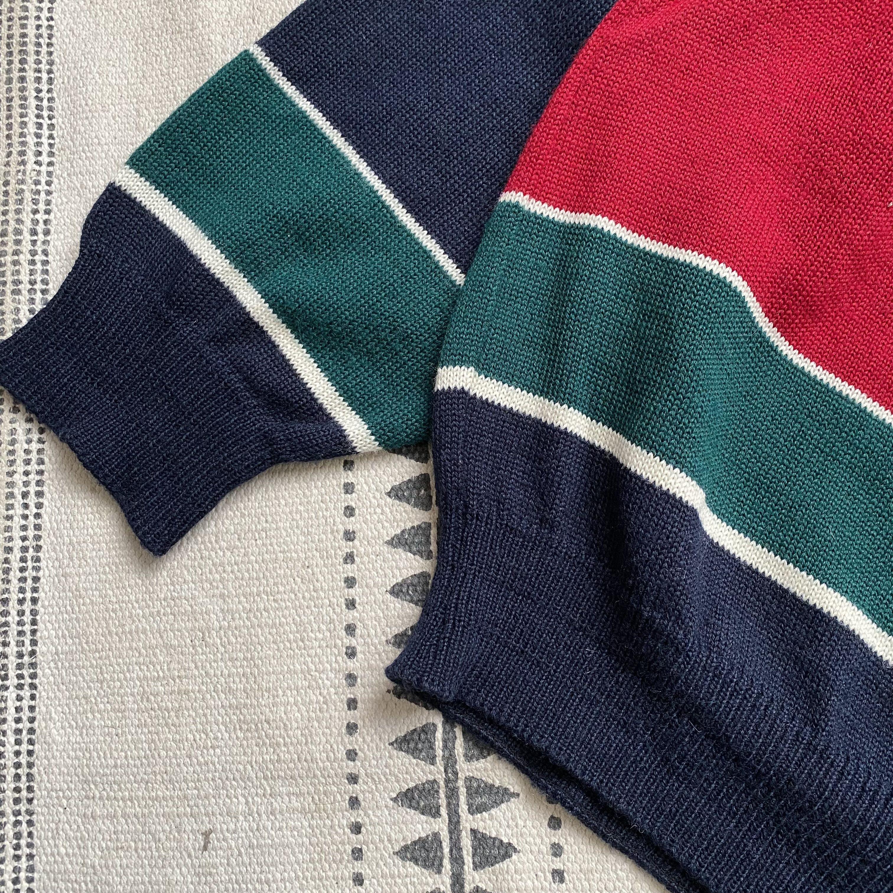 Nautica 🛥️ Vintage 90s Cozy Nautica wool sweater striped knitwear Size US L / EU 52-54 / 3 - 5 Thumbnail