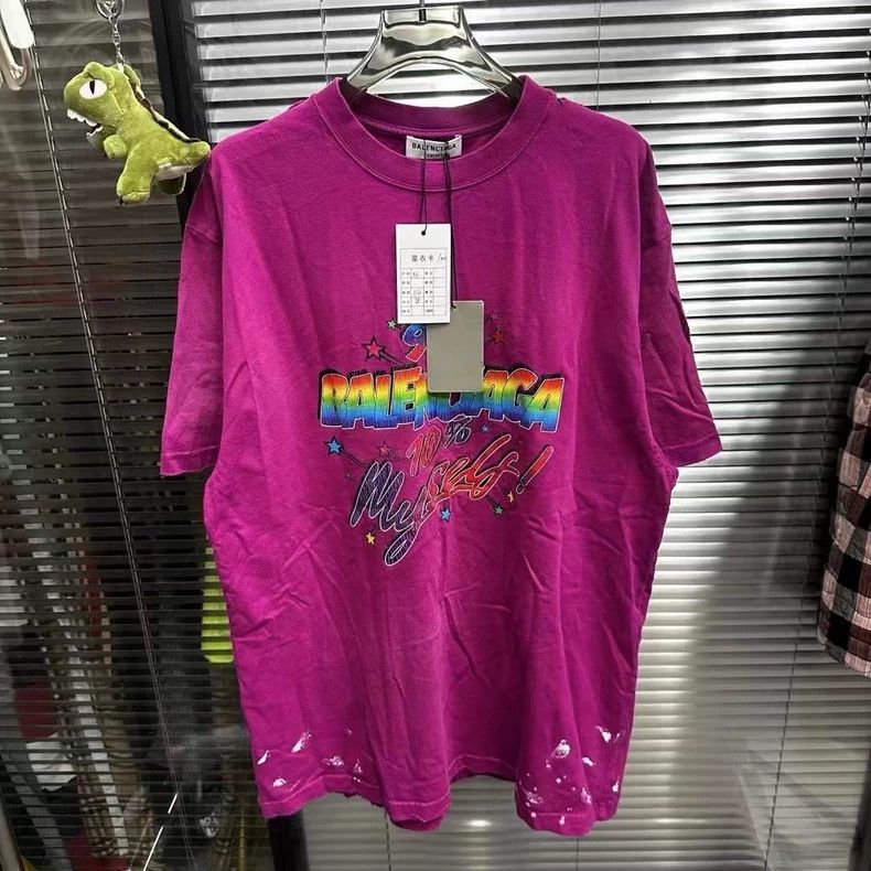 Balenciaga Balenciaga Destroy Rainbow Short Sleeve o Size US XS / EU 42 / 0 - 1 Thumbnail