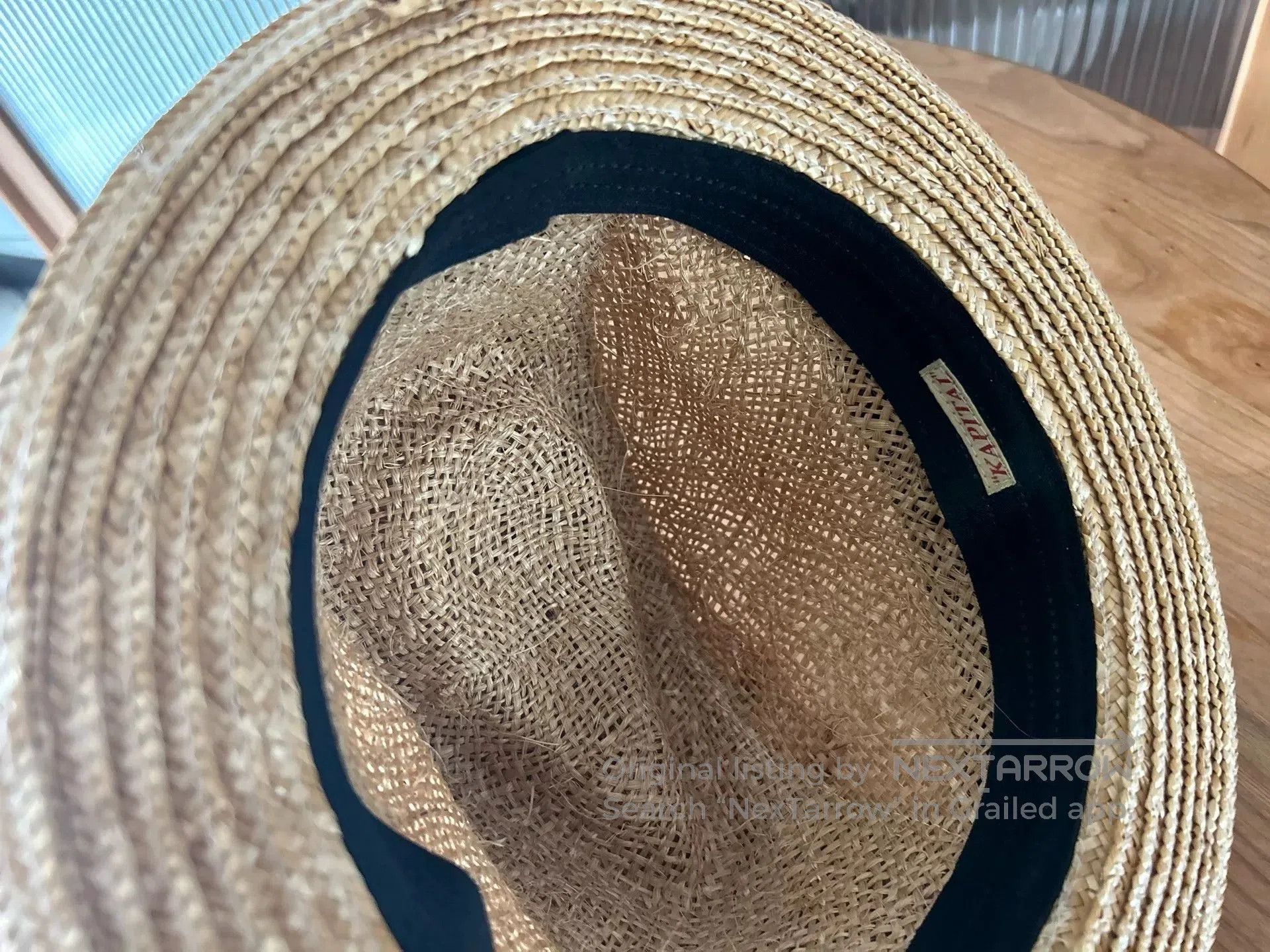 Kapital stylish woven straw hat with ribbon. Size ONE SIZE - 6 Thumbnail