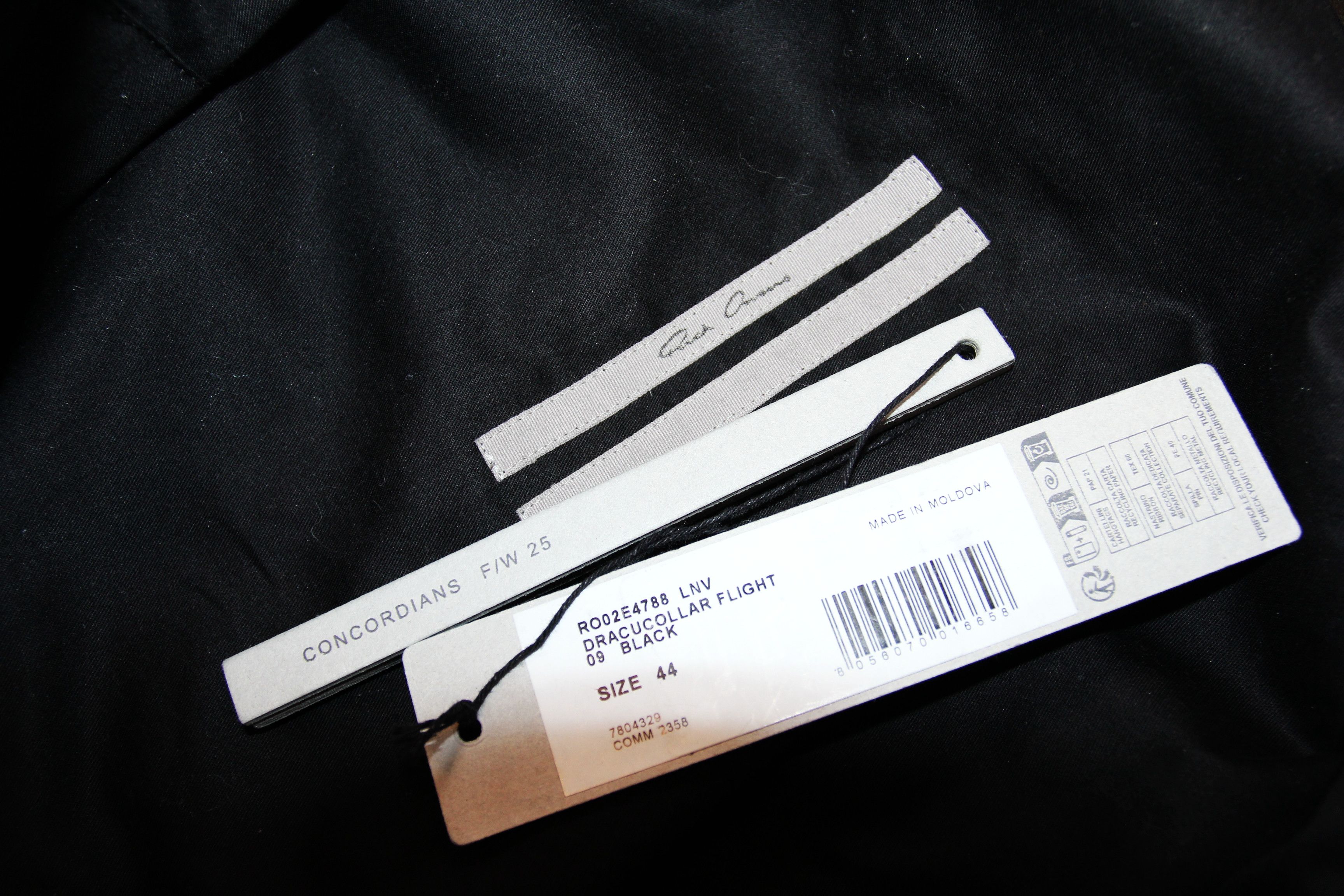 Rick Owens BNWT AW25 RICK OWENS "CONCORDIANS" DRACUCOLLAR JACKET 44 Size US M / EU 48-50 / 2 - 8 Thumbnail