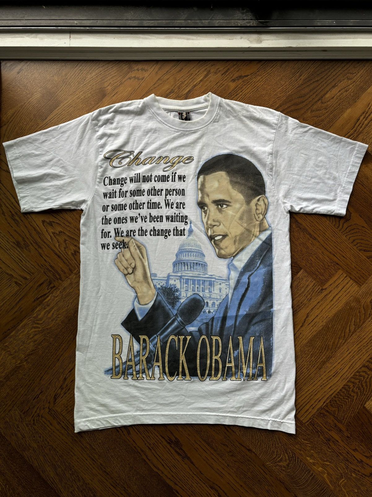 Rap Tees × Vintage 2000s Barack Obama Tee Vintage Election Bling Pen Pixel Size US L / EU 52-54 / 3 - 1 Thumbnail