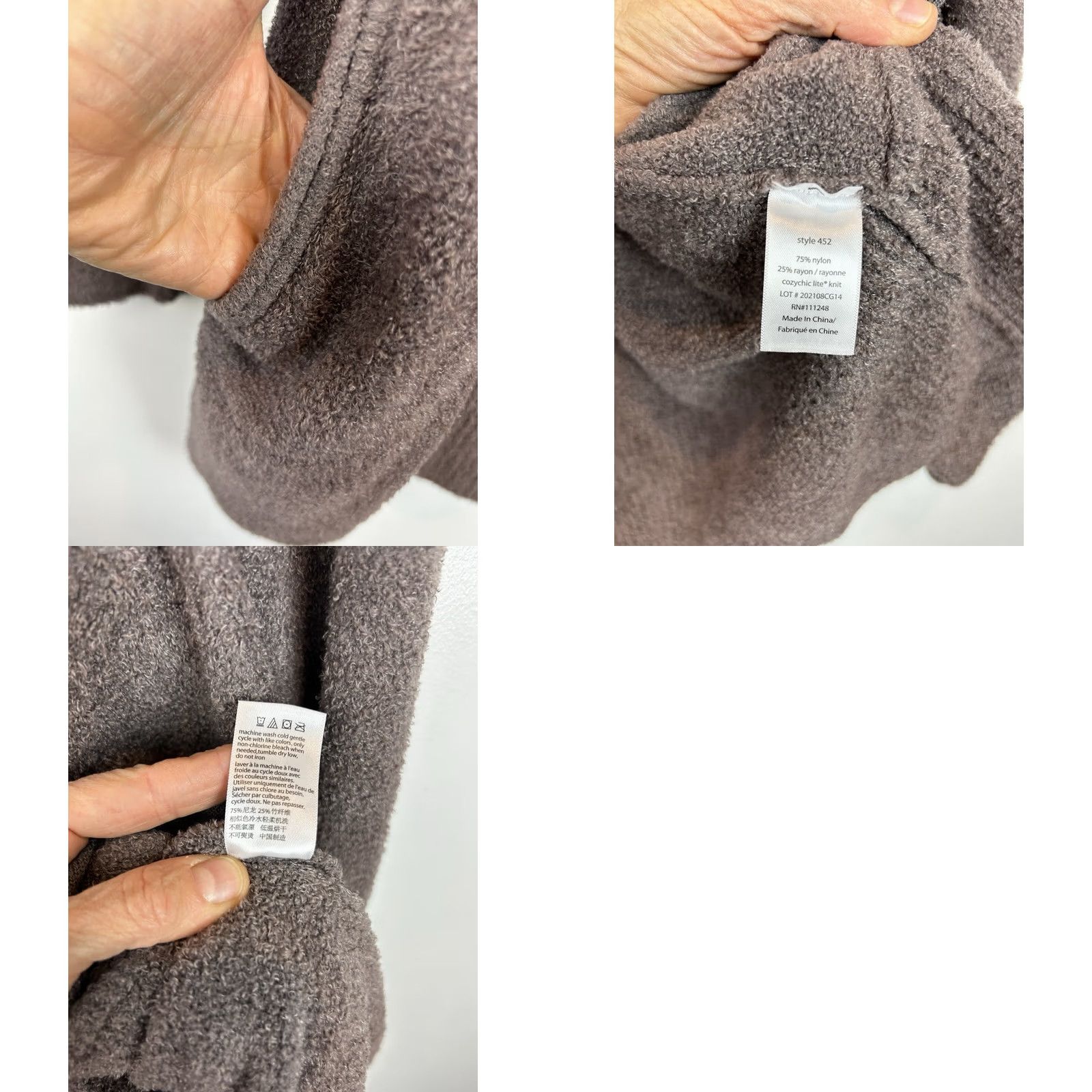 Vintage Barefoot Dreams Cardigan Sweater Womens XS Open Gray Nylon Rayon Regular Long Sleeve Size XS / US 0-2 / IT 36-38 - 8 Thumbnail