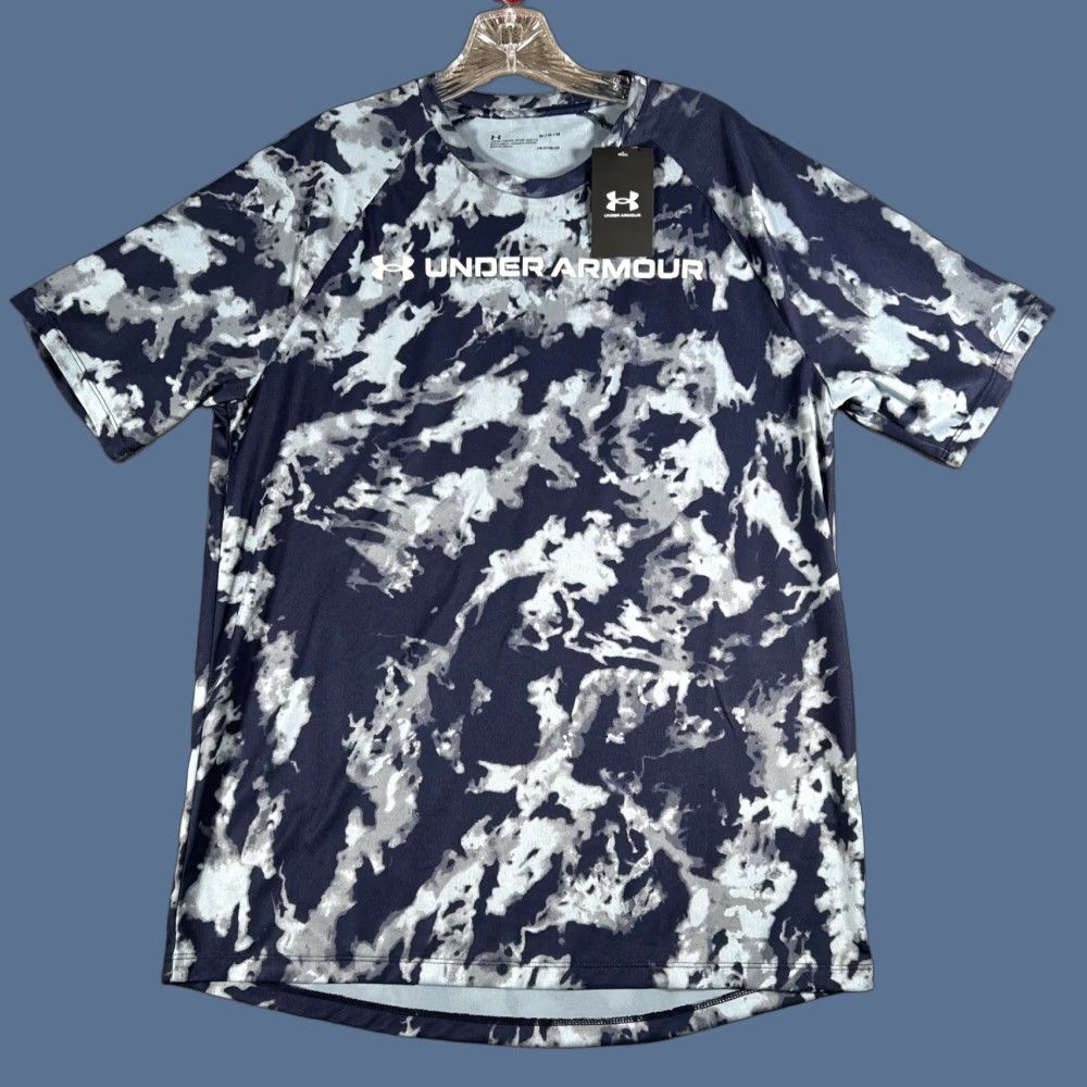Under Armour Under Armour Shirt Loose Mens Medium Blue Camo Short Sleeve Heat Gear Size US M / EU 48-50 / 2 - 1 Thumbnail