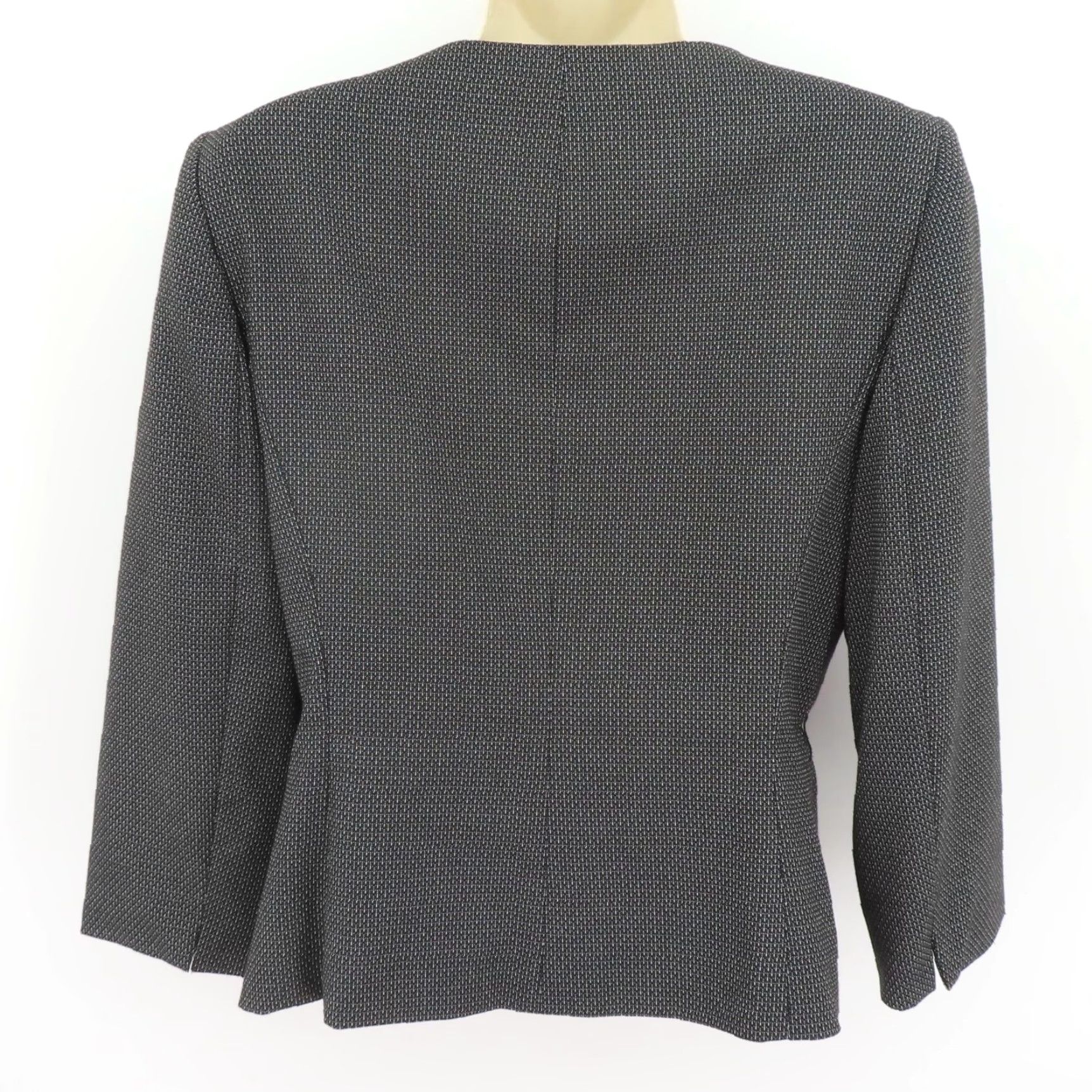 Vintage Isabella DeMarco Women Blazer Suit Jacket Coat 6 Black White Bow Accent Lined Formal Size M / US 6-8 / IT 42-44 - 4 Thumbnail